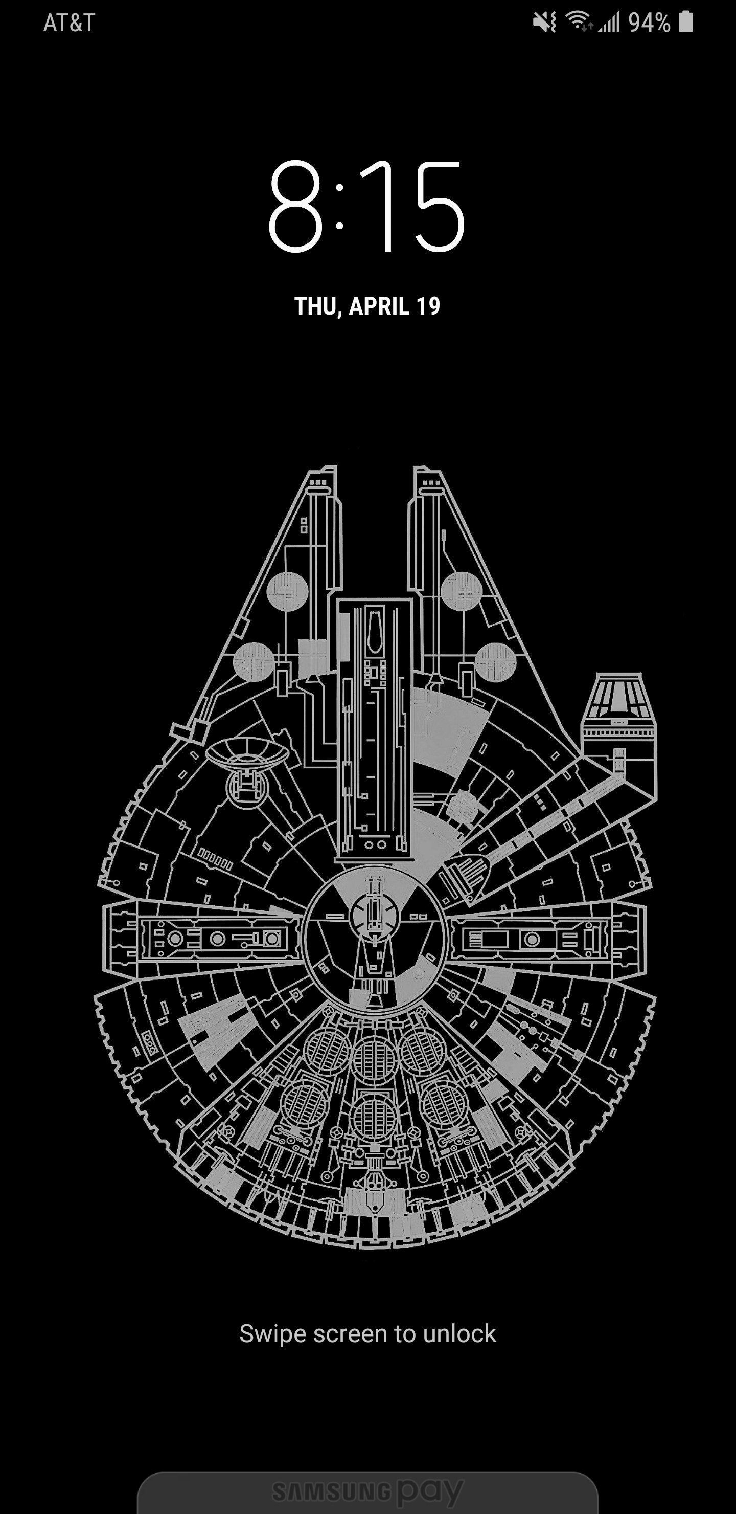 Millennium Falcon bianco e nero, 1440x2960 Verticale, Telefono