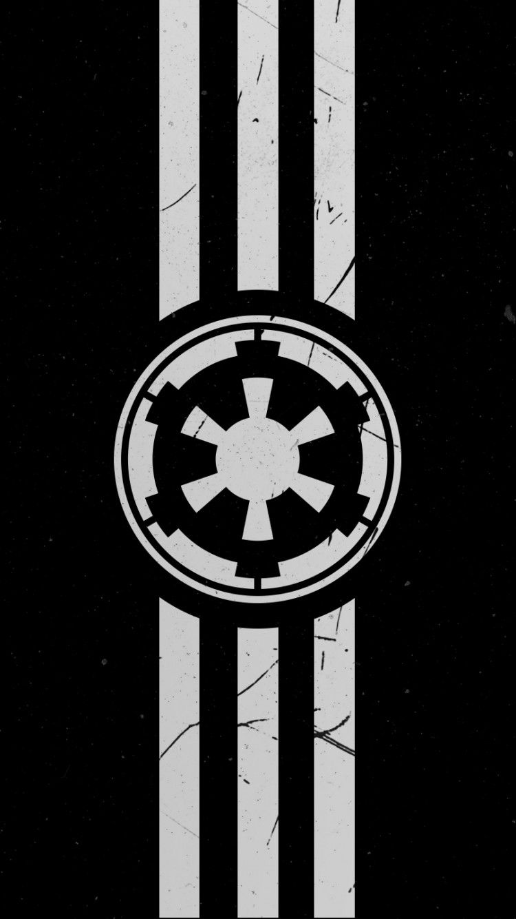 Logo Impero Galattico bianco nero, 750x1334 Full HD Verticale, iPhone