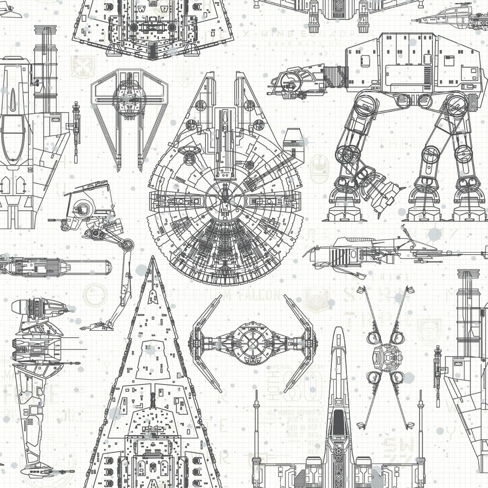 Star Wars navicelle schema bianco nero, 1000x1000 HD, PC Desktop