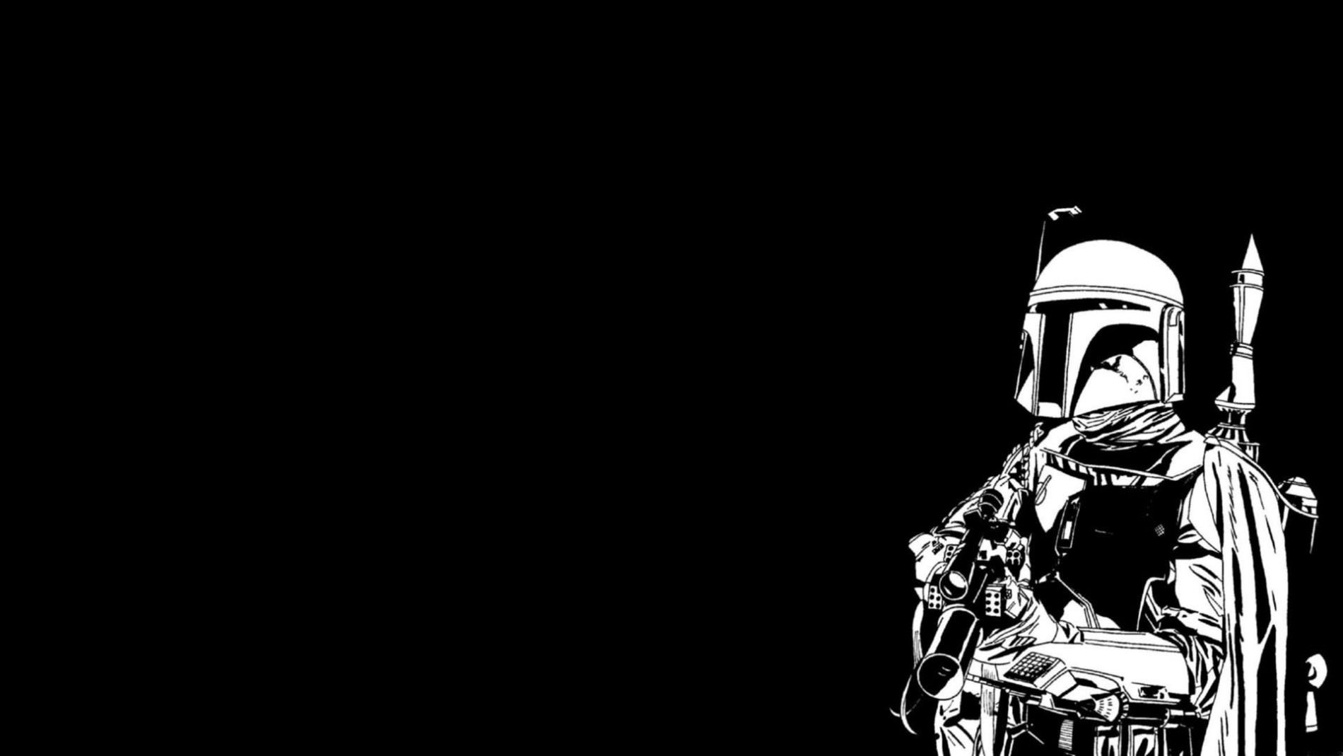 Boba Fett bianco e nero, 1900x1069 900p, Laptop