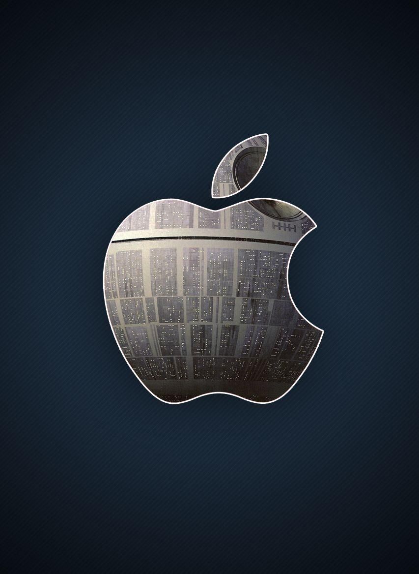 Logo Apple stile Death Star, Cupertino, 853x1167 Full HD Verticale, Smartphone