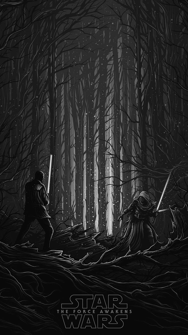 Star Wars duello nella foresta, Jedi, 750x1334 Verticale, Telefono