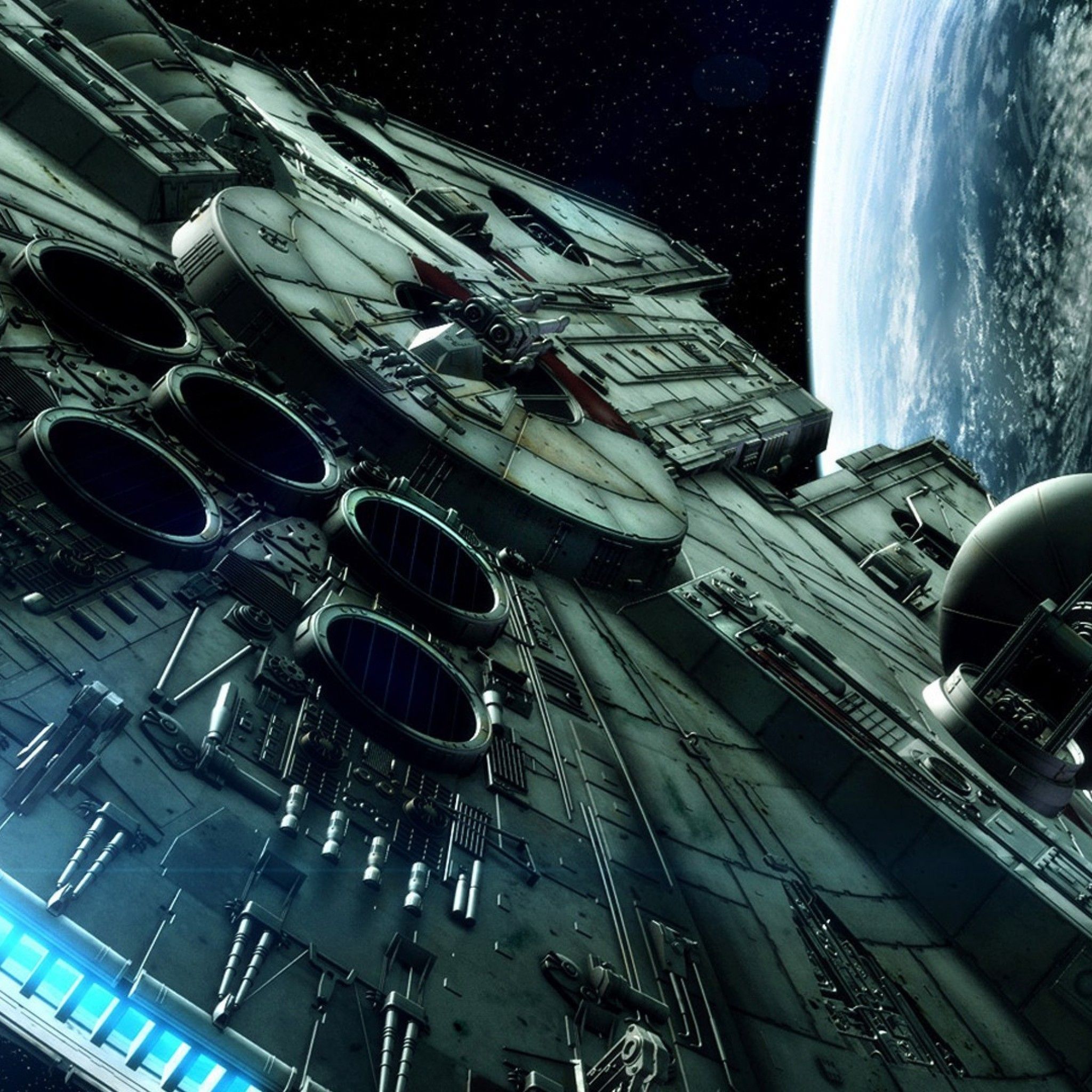 Millennium Falcon Star Wars spazio, 2048x2048 2K, Laptop