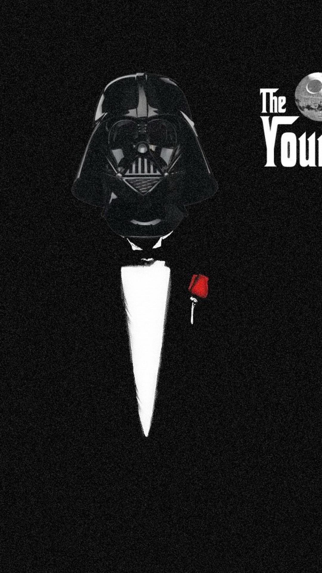 Darth Vader Padrino sfondo nero, 1080x1920 Verticale, iPhone
