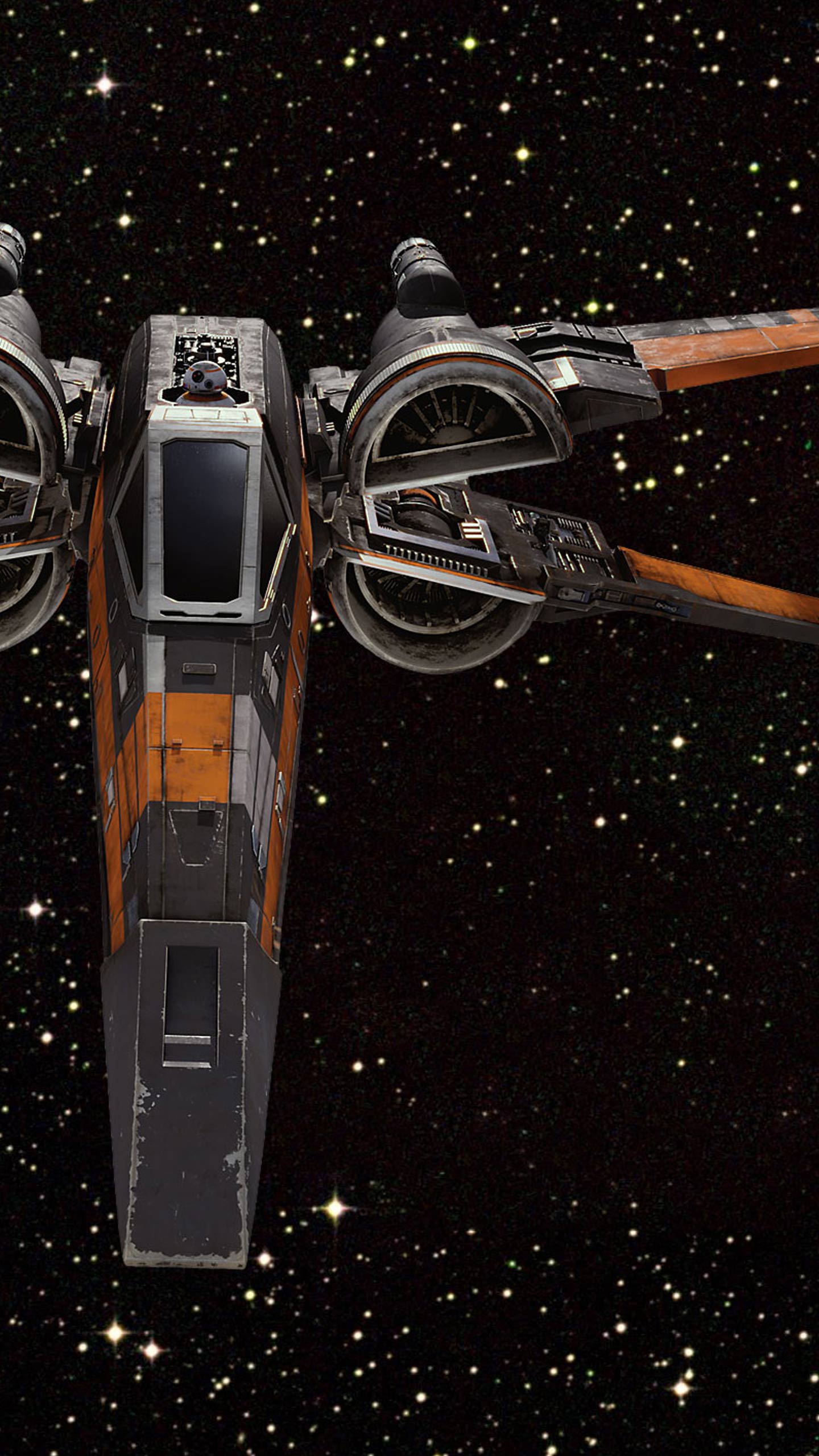 Astronave X-wing spazio stellato, 1440x2560 Full HD Verticale, iPhone Plus