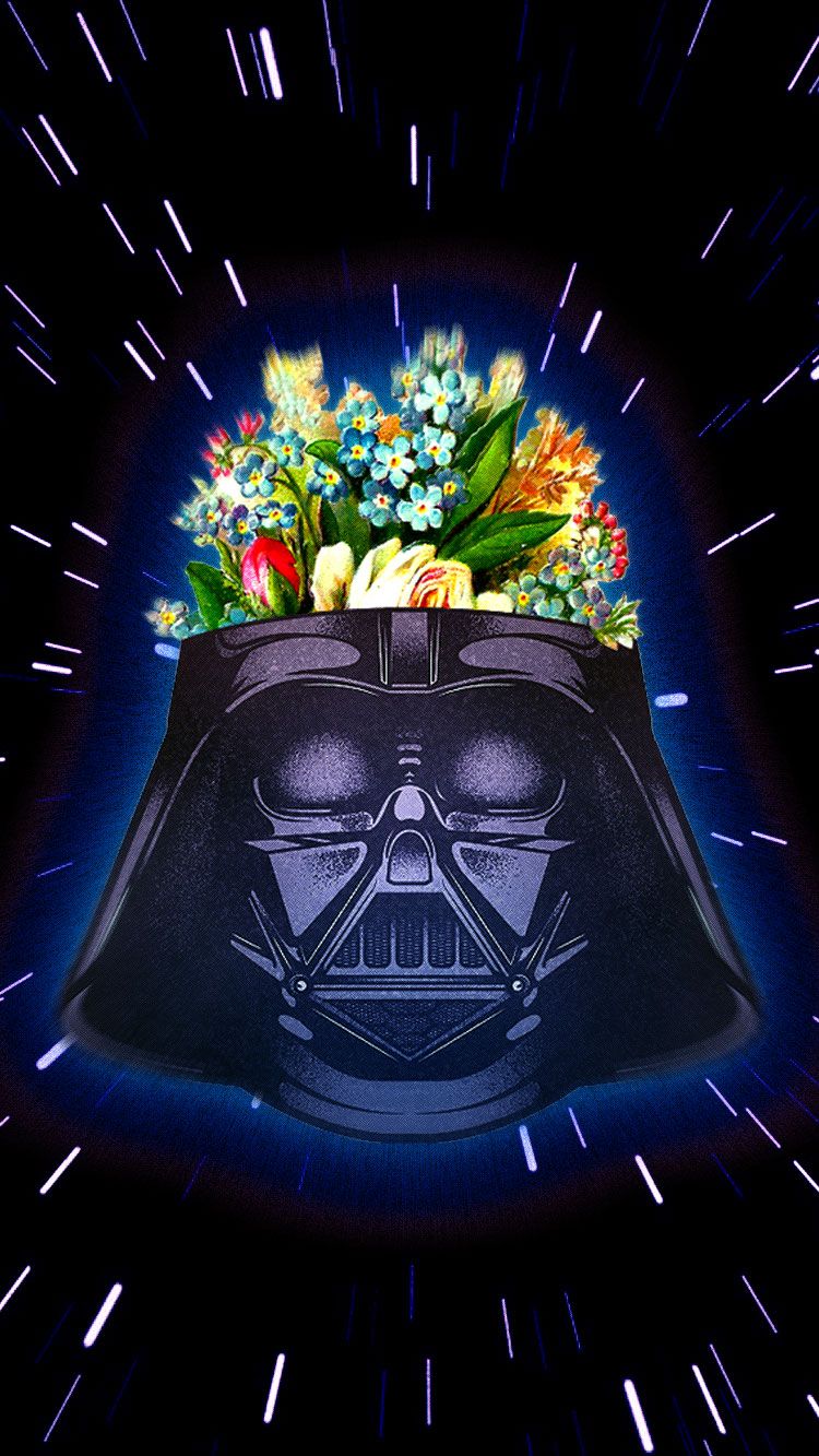 Casco Darth Vader con fiori, 750x1333 Full HD Verticale, iPhone Pro Max