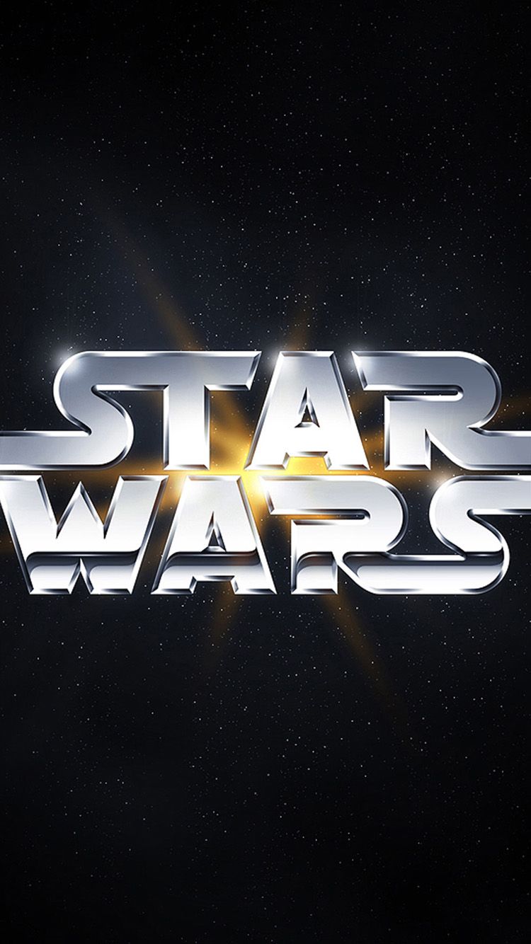 Logo Star Wars metallico argento, 750x1334 Verticale, iPhone Pro