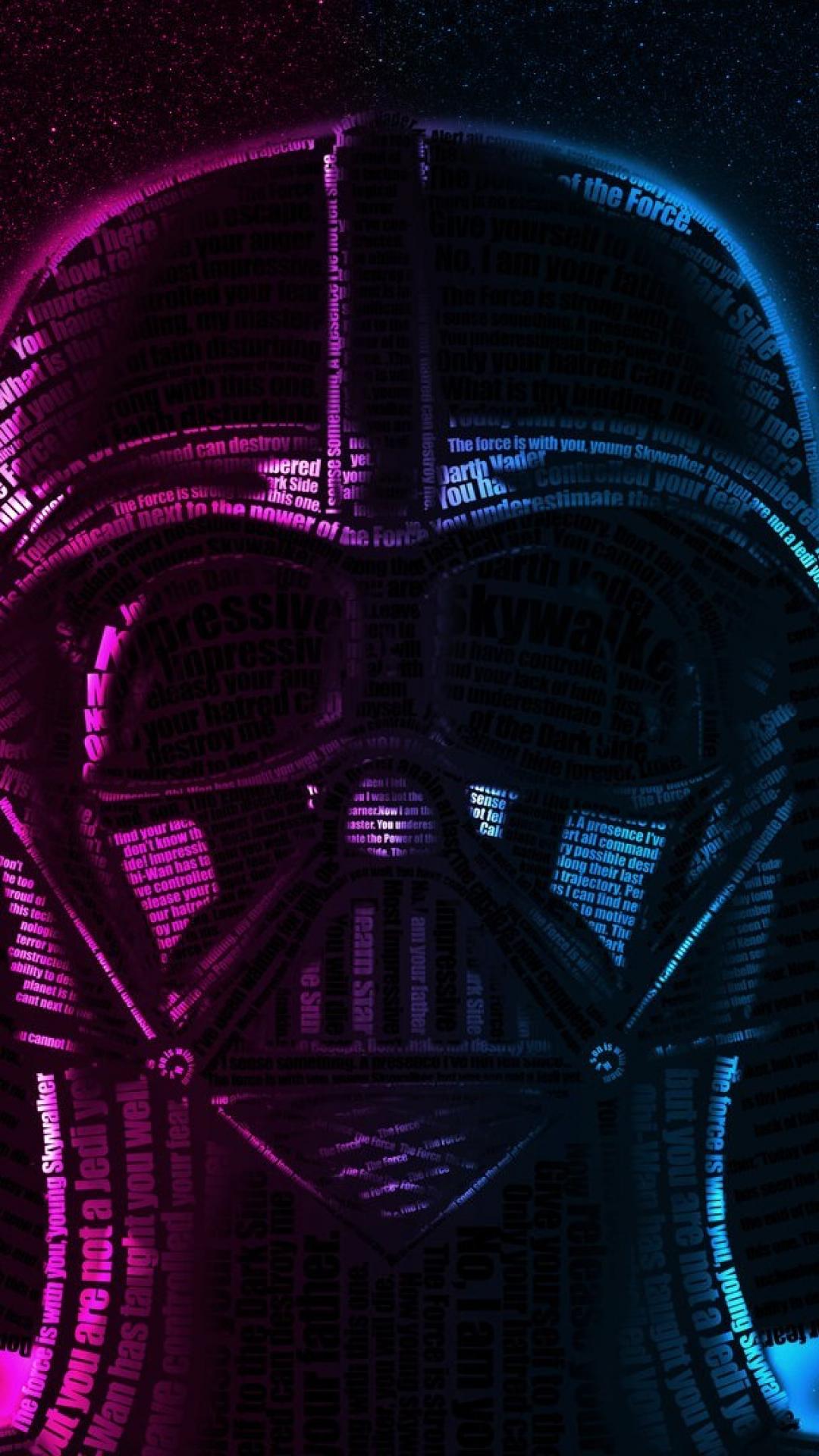 Casco Darth Vader neon, 1080x1920 Verticale, iPhone Pro Max