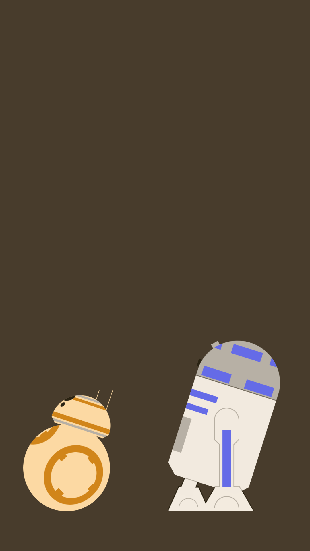 BB-8 e R2-D2 minimalista, 1080x1920 Full HD Verticale, iPhone