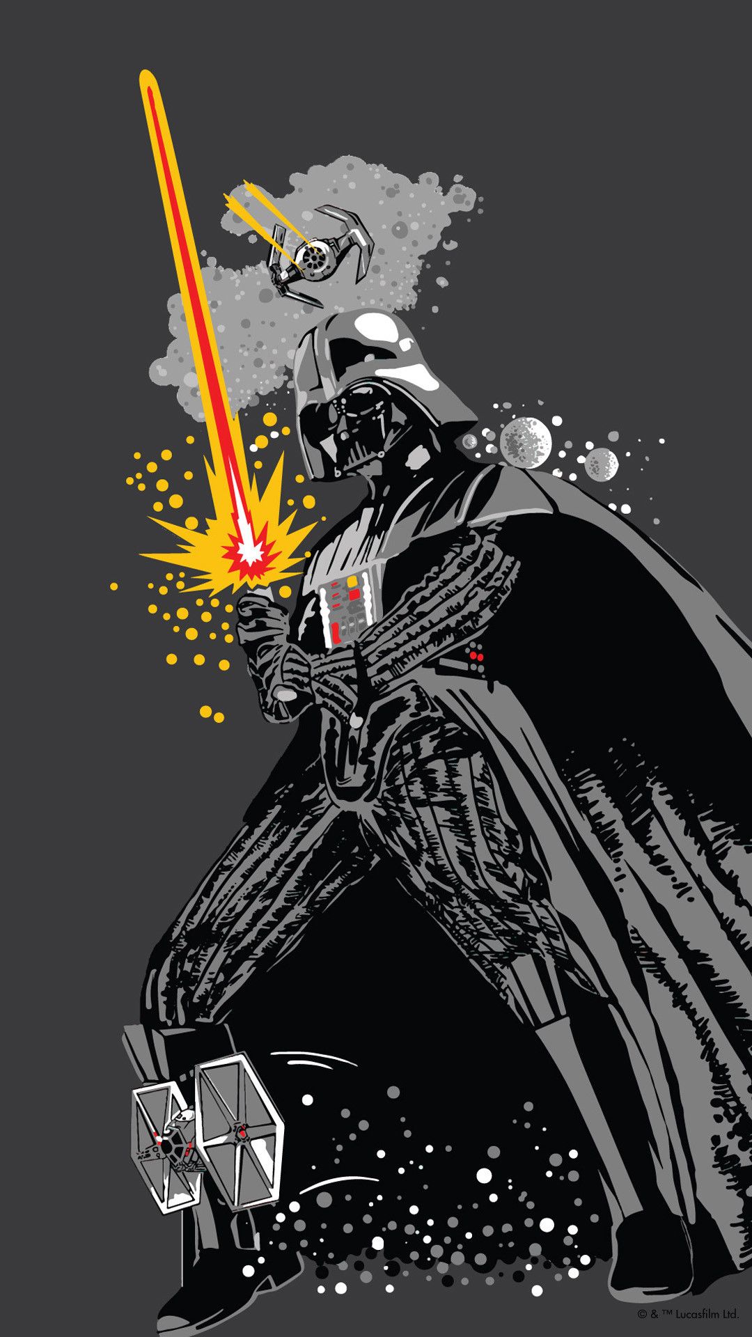 Darth Vader illustrazione grigia, 1080x1920 Full HD Verticale, iPhone Pro