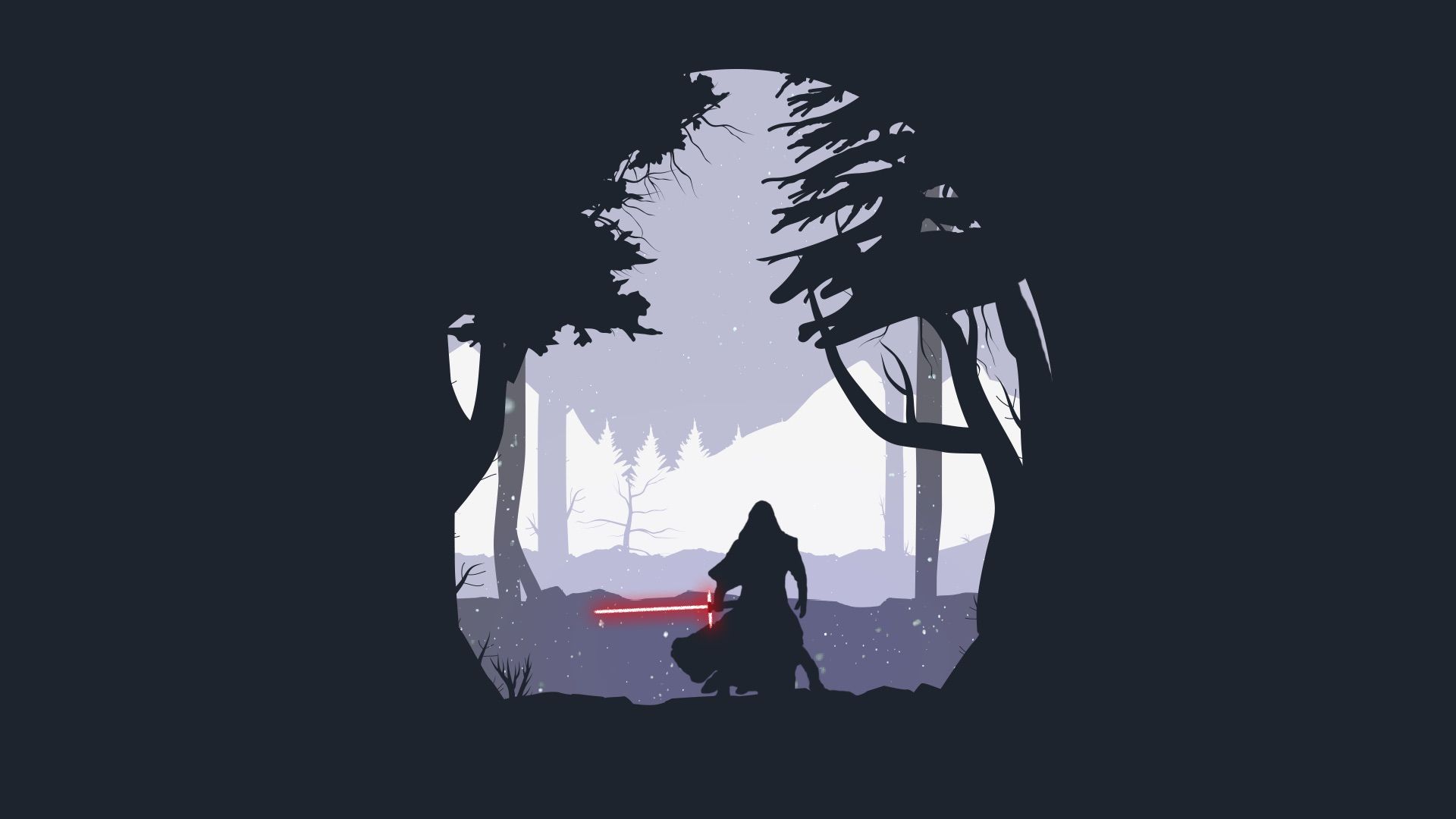 Kylo Ren spada laser foresta, 1920x1080 Full HD 1080p, PC