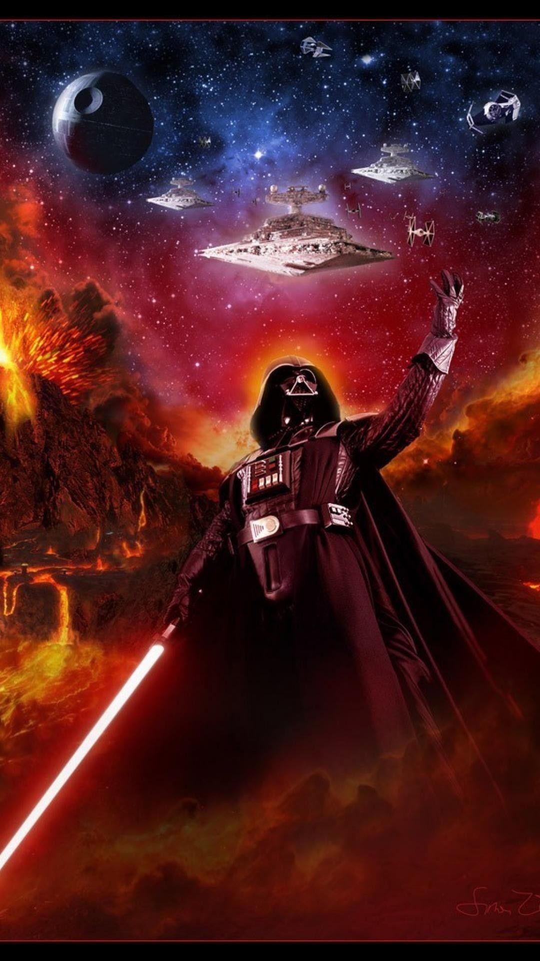 Darth Vader spada laser rossa, 1080x1920 Full HD Verticale, iPhone Pro Max