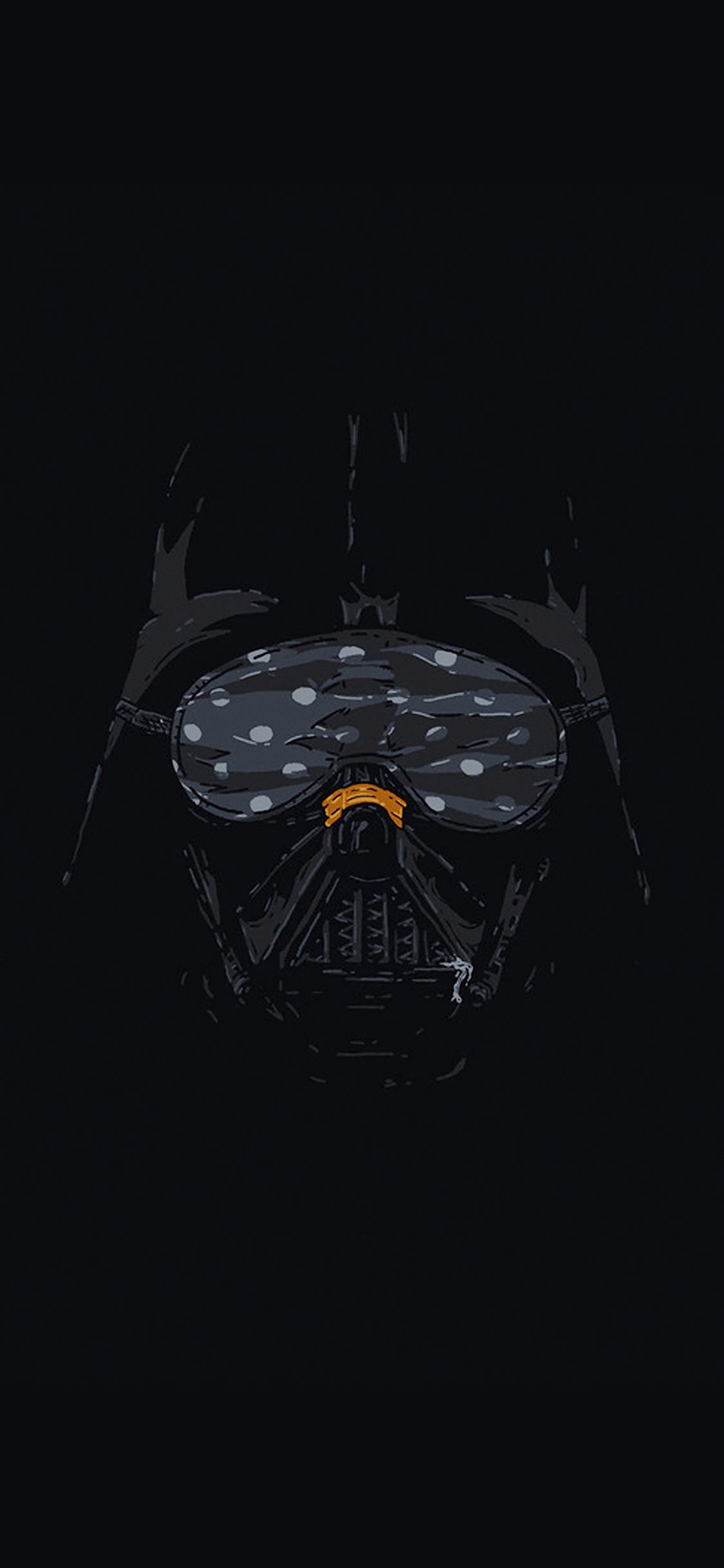 Darth Vader minimalista sfondo nero, 1125x2436 Verticale, iPhone Pro