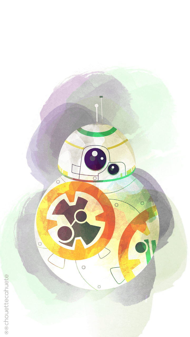 BB-8 illustrazione acquerello, 721x1280 Verticale, iPhone Plus