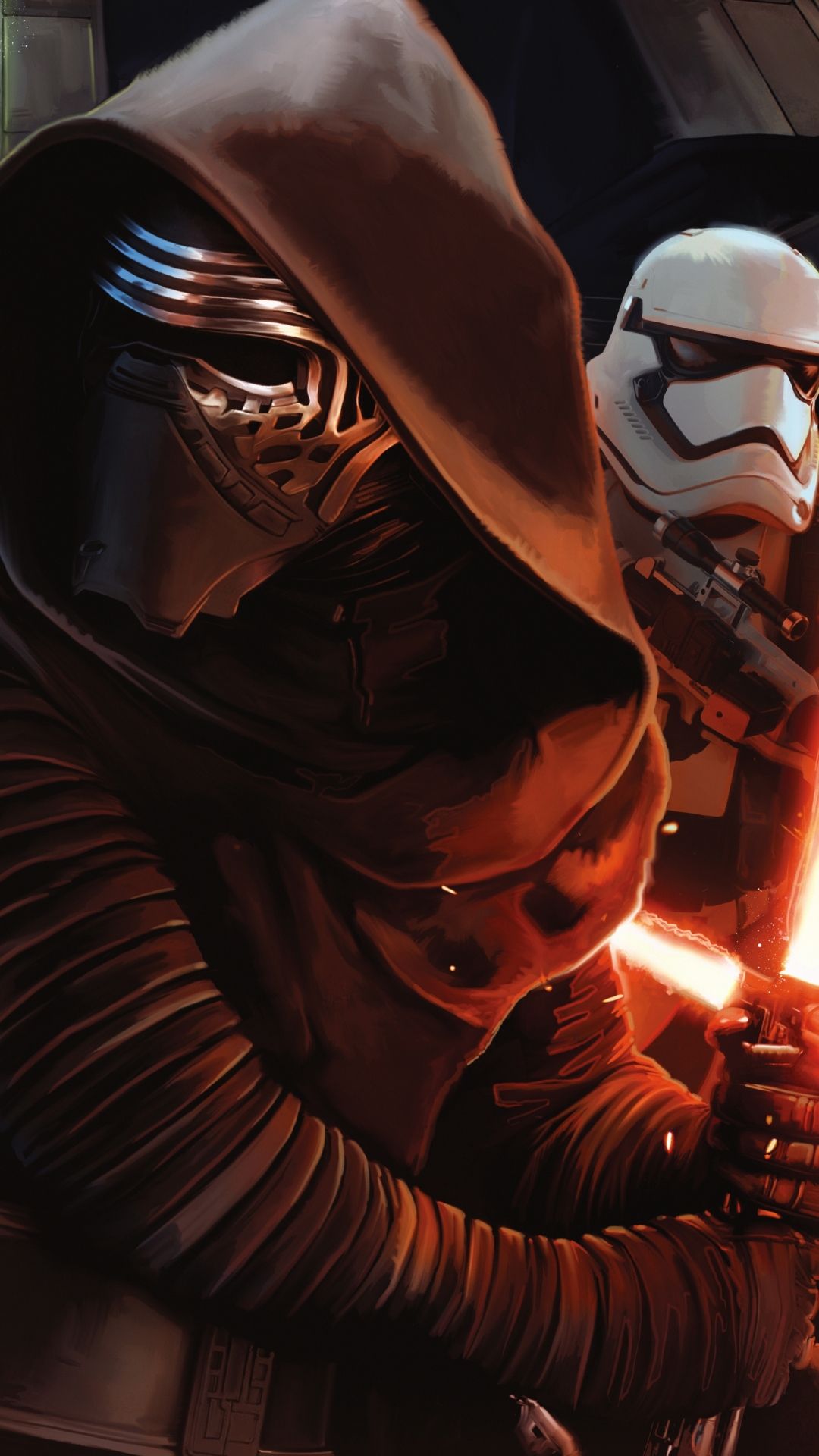 Kylo Ren con spada laser, 1080x1920 Verticale, Telefono