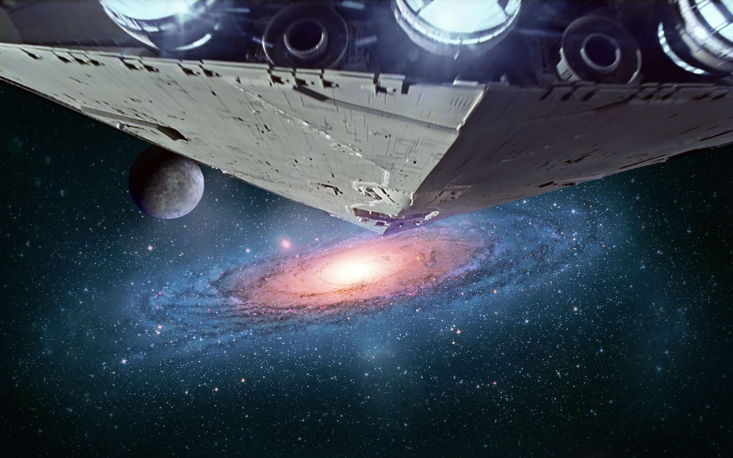 Star Destroyer sopra galassia spaziale, The Destroyer, 2560x1600 2K, Desktop