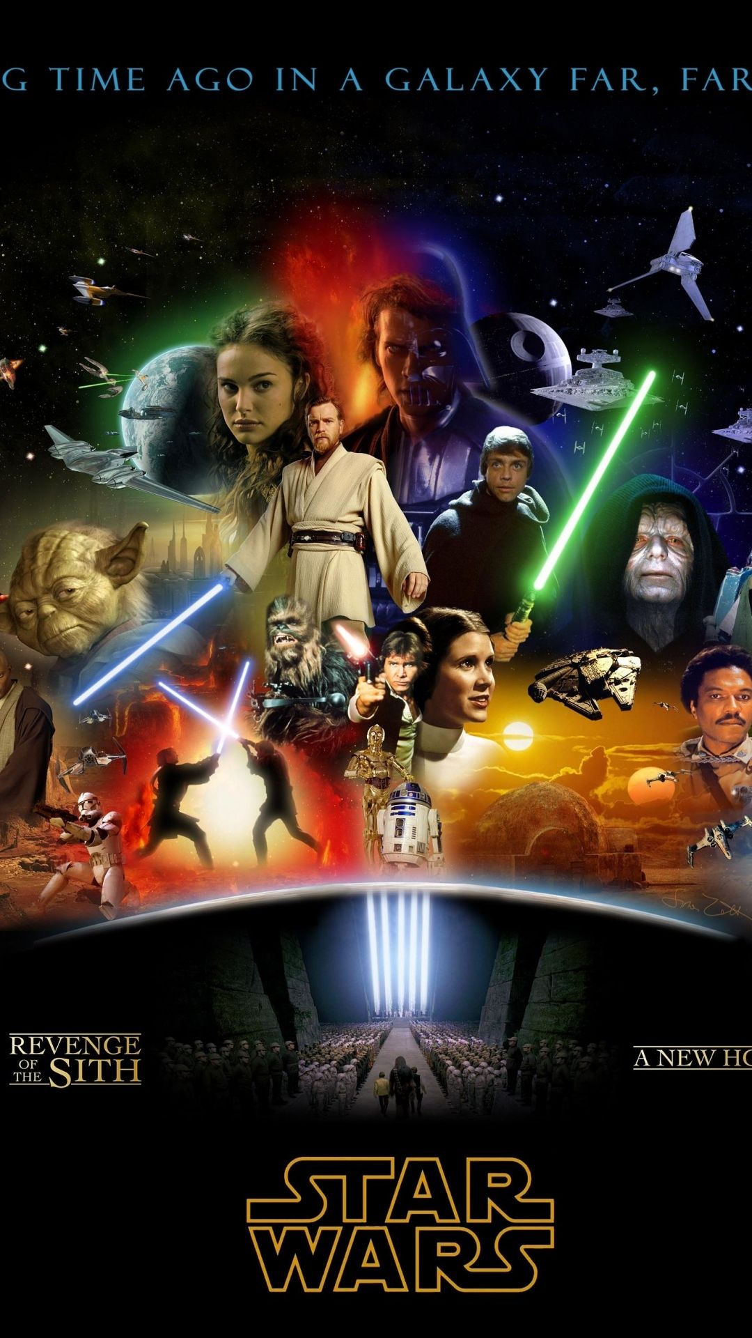 Poster collage Star Wars personaggi, 1080x1920 Full HD Verticale, Smartphone