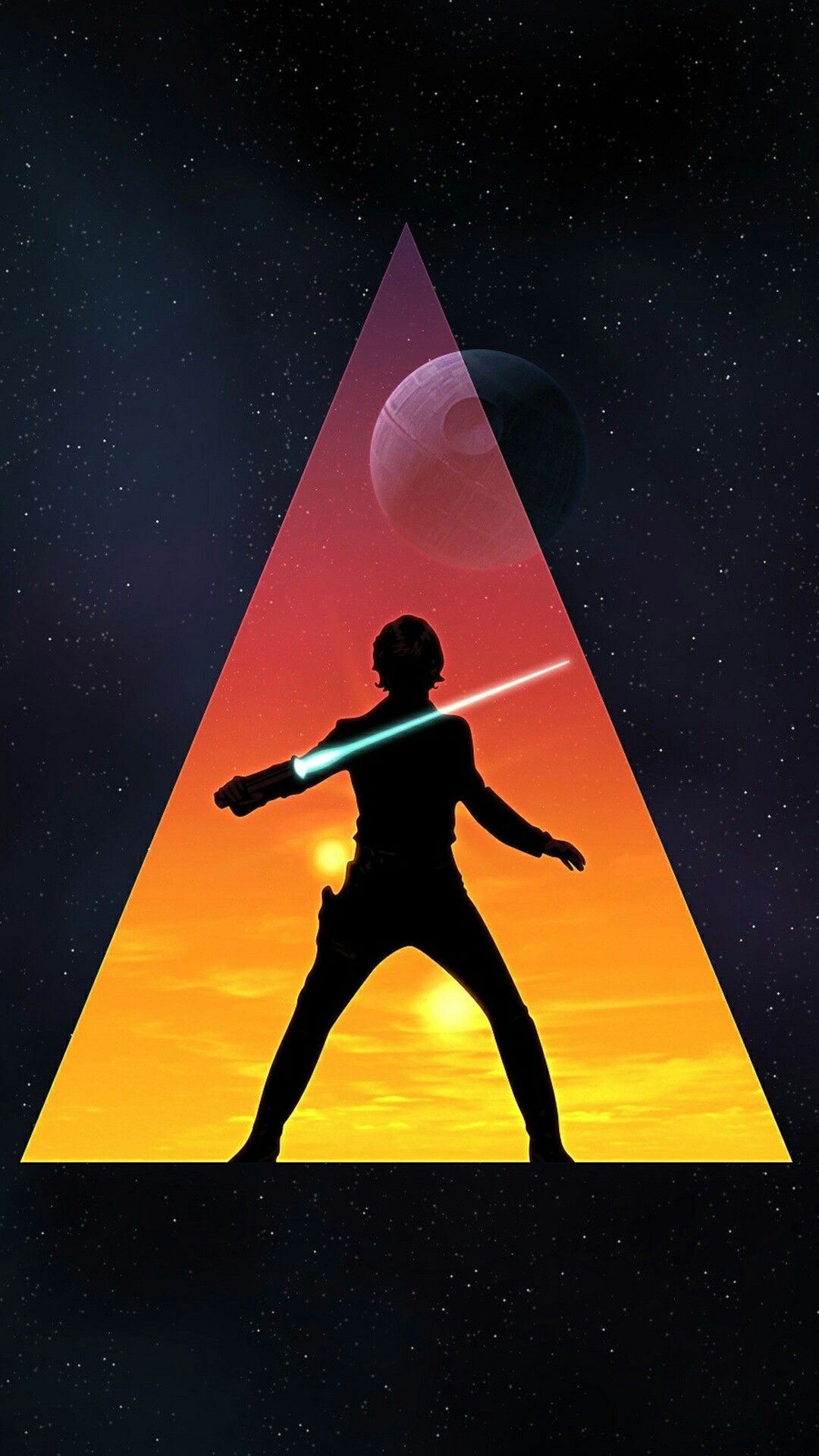 Luke Skywalker silhouette triangolo, 1080x1920 Full HD Verticale, Samsung Galaxy