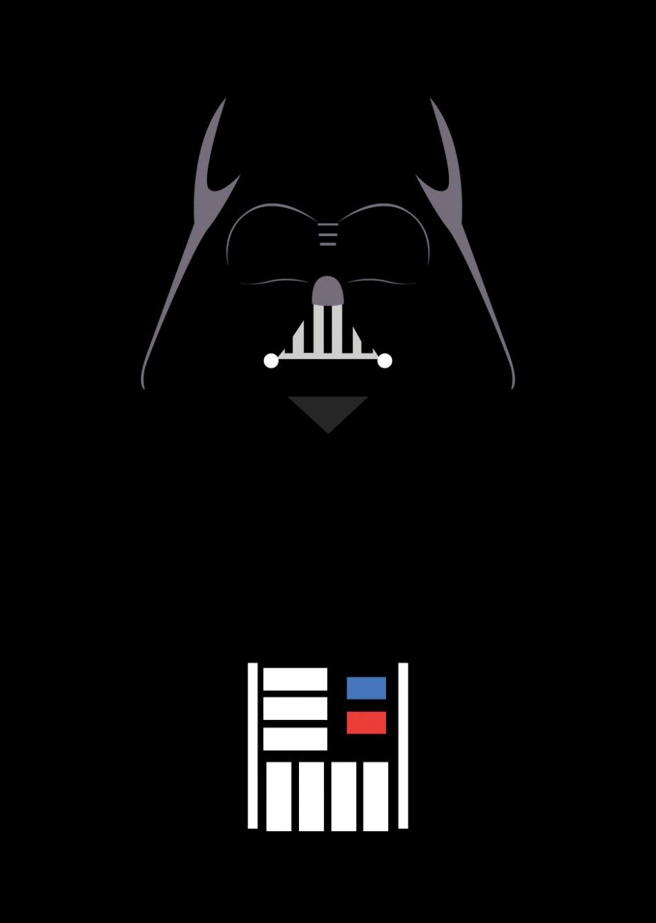 Darth Vader minimalista casco nero, 950x1337 Verticale, iPhone Air