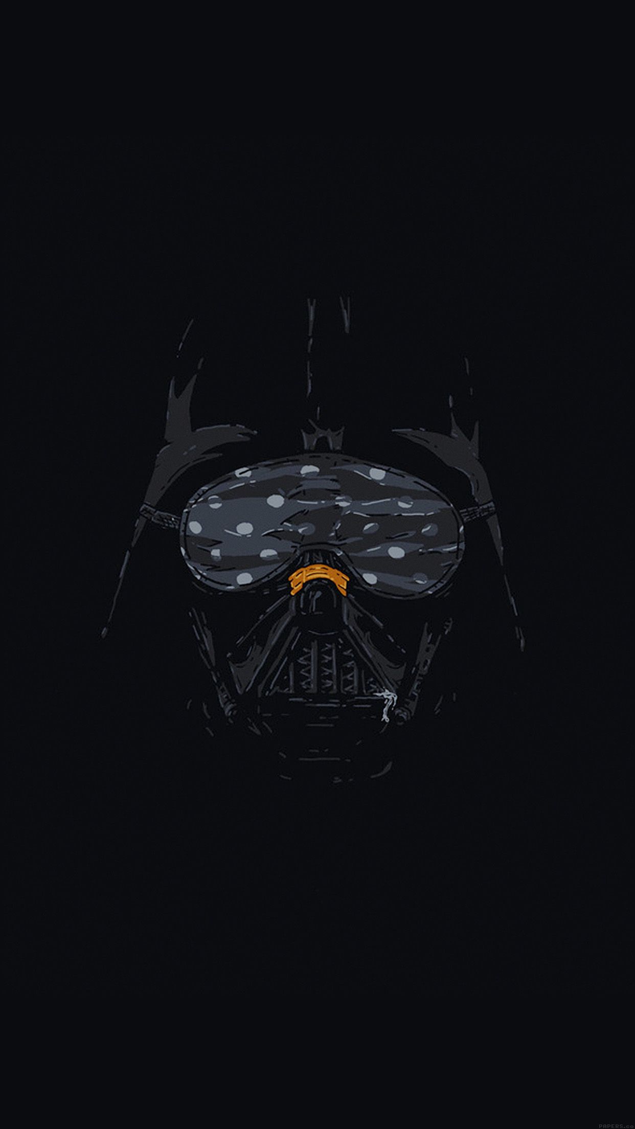 Darth Vader minimalista maschera nera, 1242x2208 Verticale, iPhone Pro