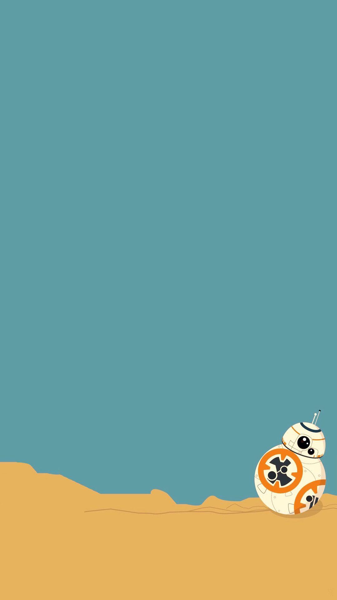 BB-8 minimalista deserto Star Wars, Jedi, 1080x1920 Full HD Verticale, iPhone Air