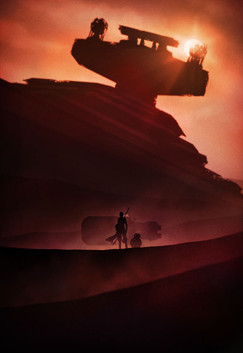 Mandalorian silhouette AT-ST Star Wars, 800x1162 Verticale, iPhone Pro