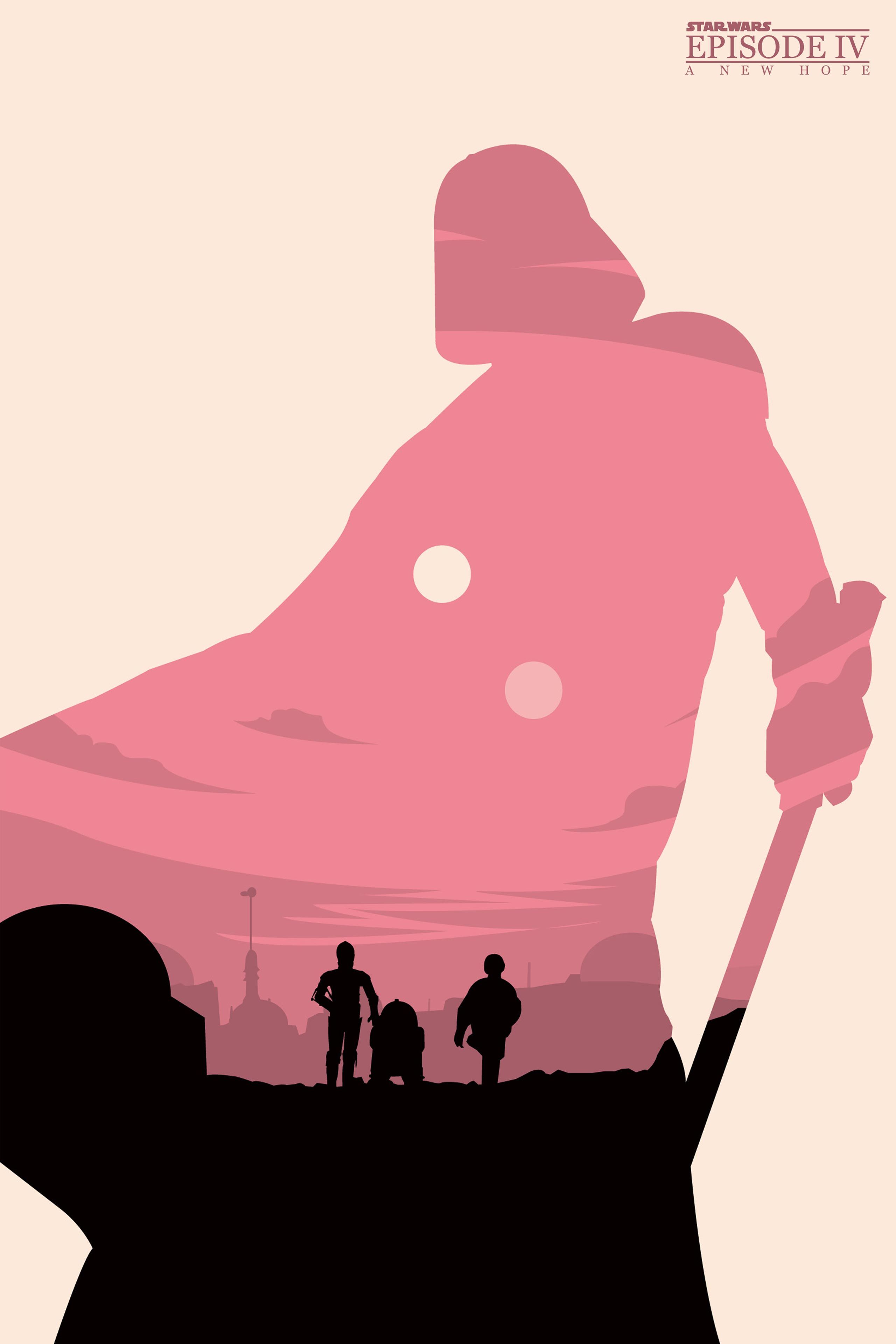 Star Wars minimalista rosa Episodio IV, 2560x3840 Verticale, iPhone Pro Max
