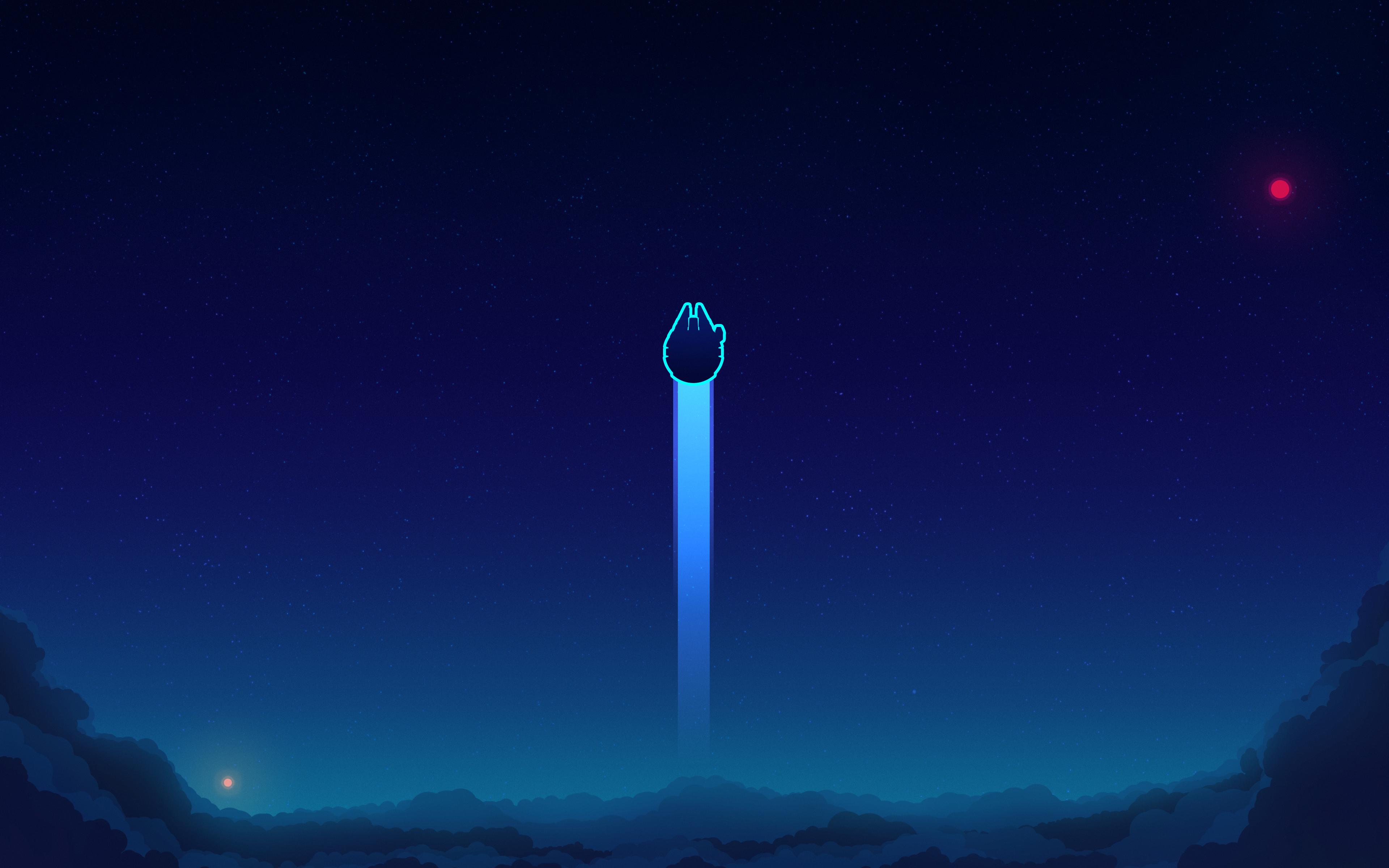 Spada laser minimalista blu, 3840x2400 UHD, PC 4K