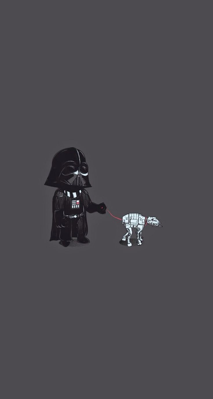 Darth Vader minimalista con AT-ST, 736x1377 Verticale, iPhone Air
