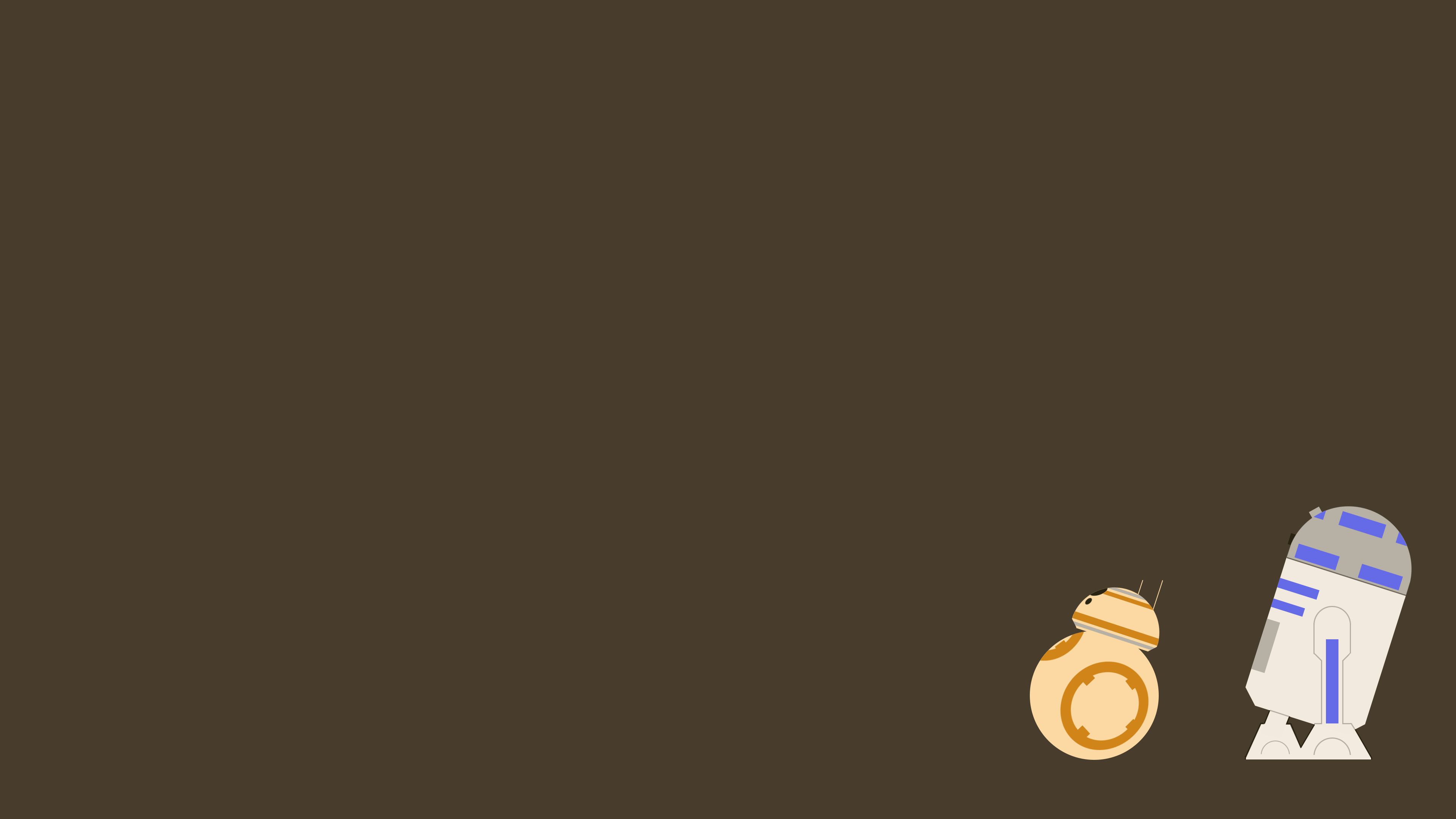 BB-8 e R2D2 minimalisti, 3840x2160 4K, Desktop 4K