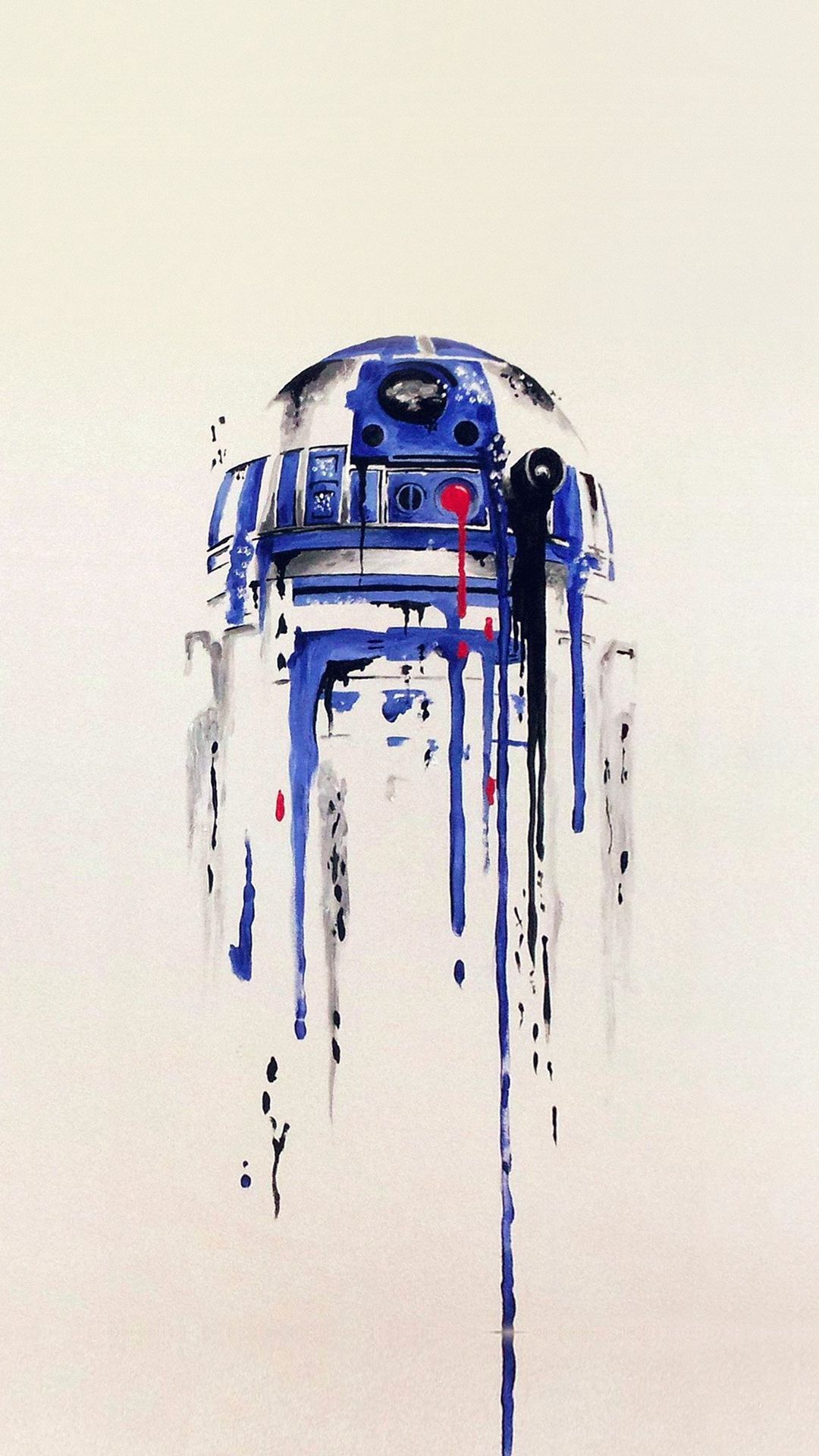 R2-D2 minimalista acquerello, 1080x1920 Full HD Verticale, iPhone Pro Max