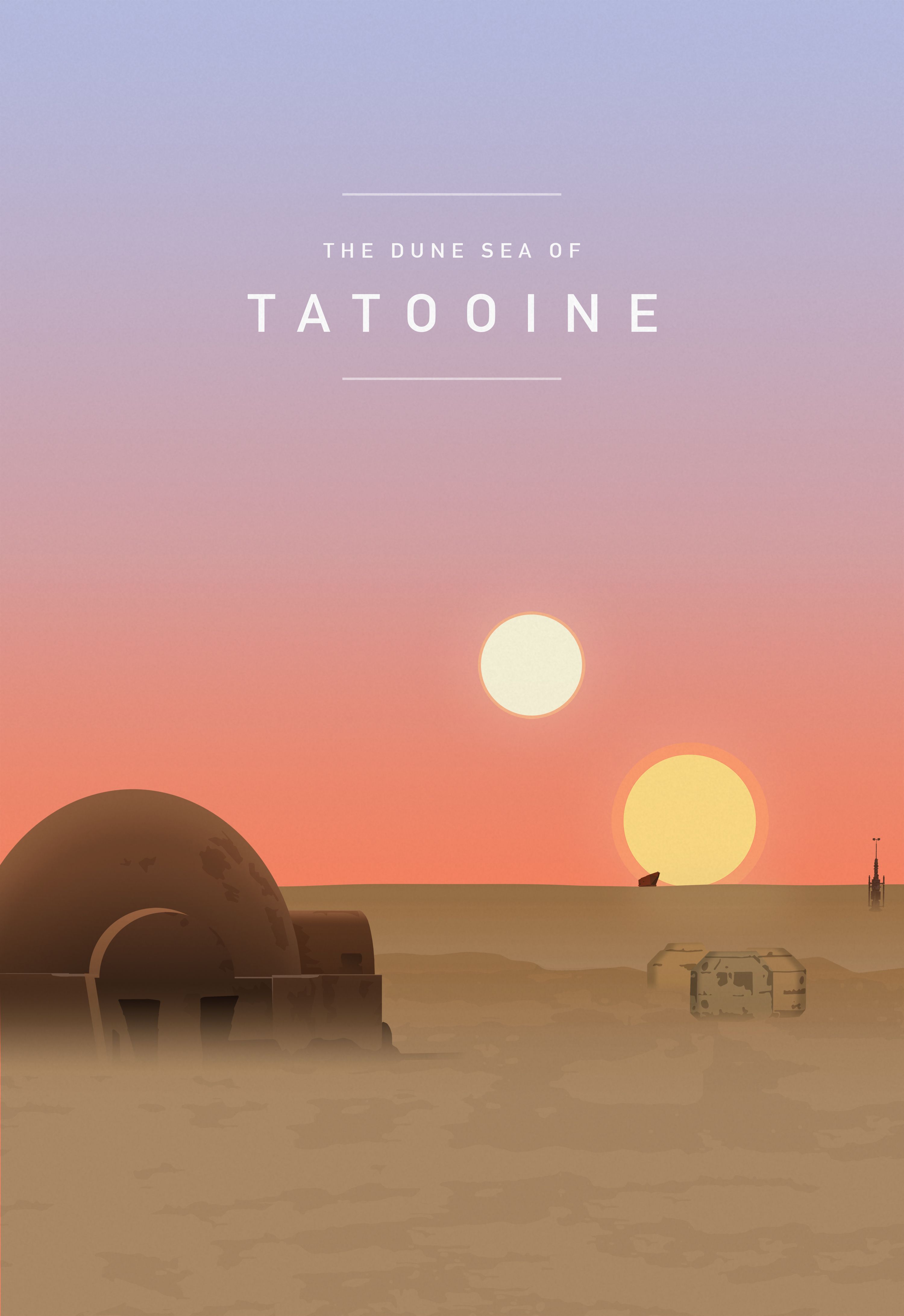 Tatooine minimalista Star Wars, 3000x4367 Verticale, iPhone Plus