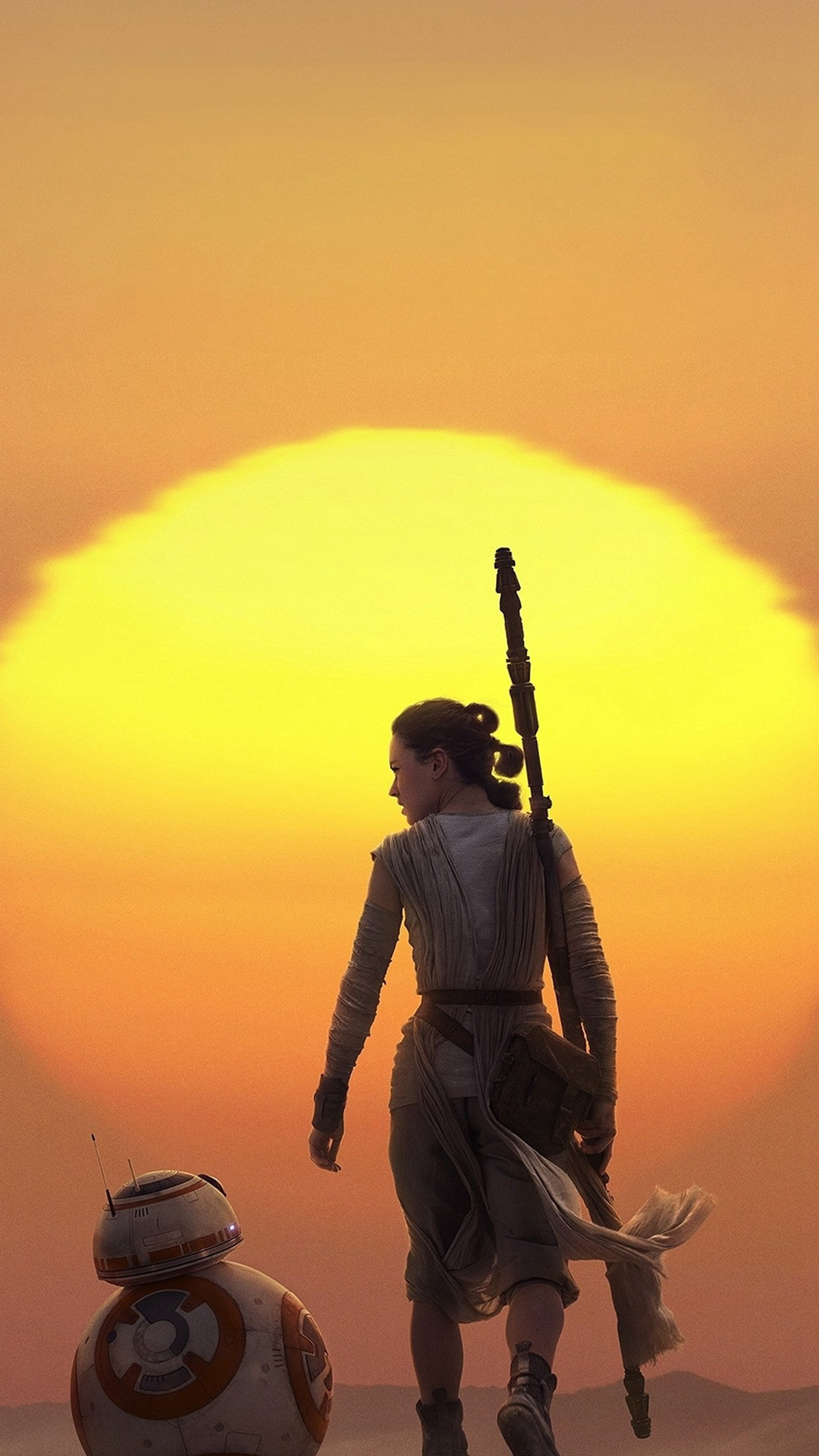 Rey e BB-8 al tramonto, 1080x1920 Full HD Verticale, iPhone Pro