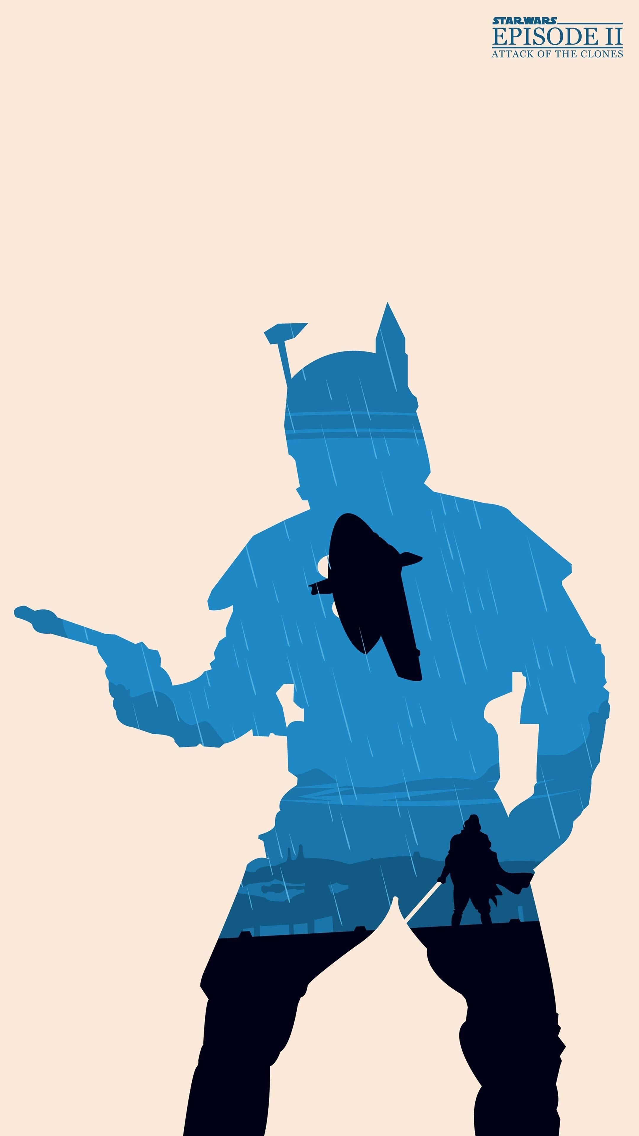 Boba Fett silhouette minimalista, 2160x3840 Verticale, iPhone Air