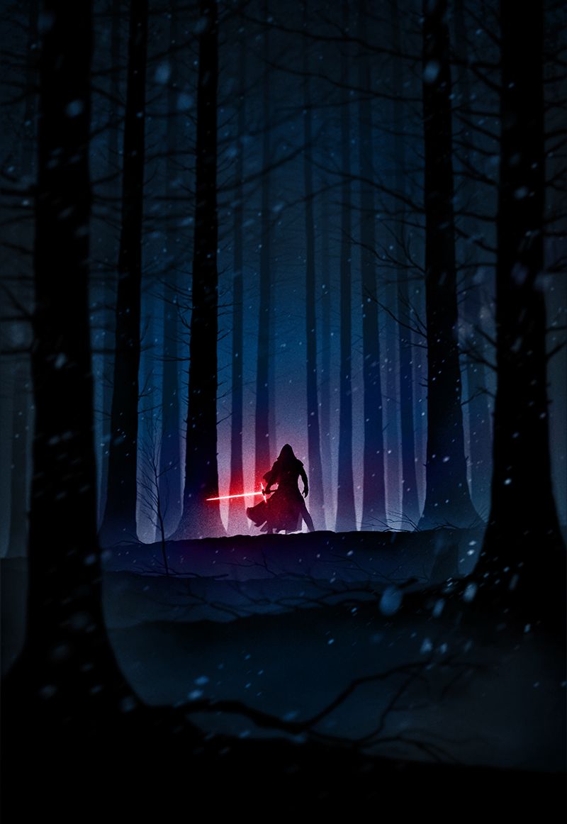 Kylo Ren spada laser foresta, 800x1162 Verticale, iPhone Air