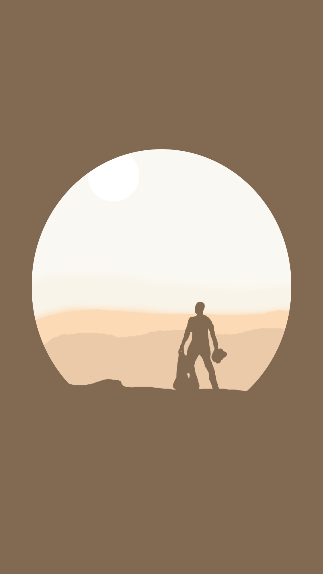 Silhouette Star Wars deserto minimalista, 1080x1920 Full HD Verticale, iPhone Pro