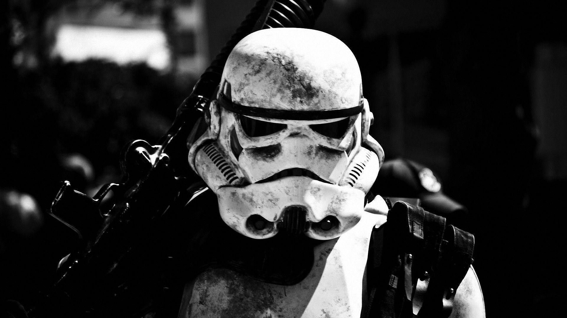 Stormtrooper Star Wars bianco e nero, Jedi, 1920x1080 Full HD 1080p, Laptop