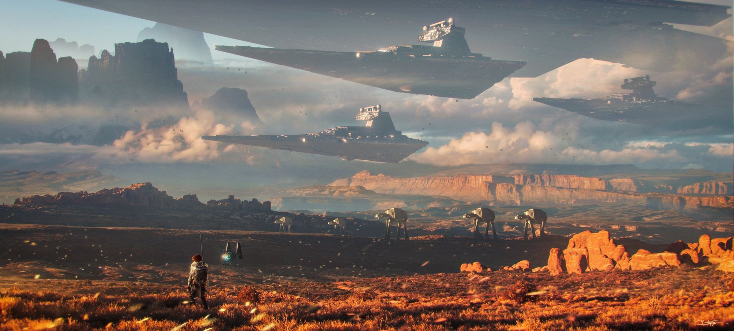 Nave Star Wars sopra ponte, 1920x1080 Full HD, PC Desktop