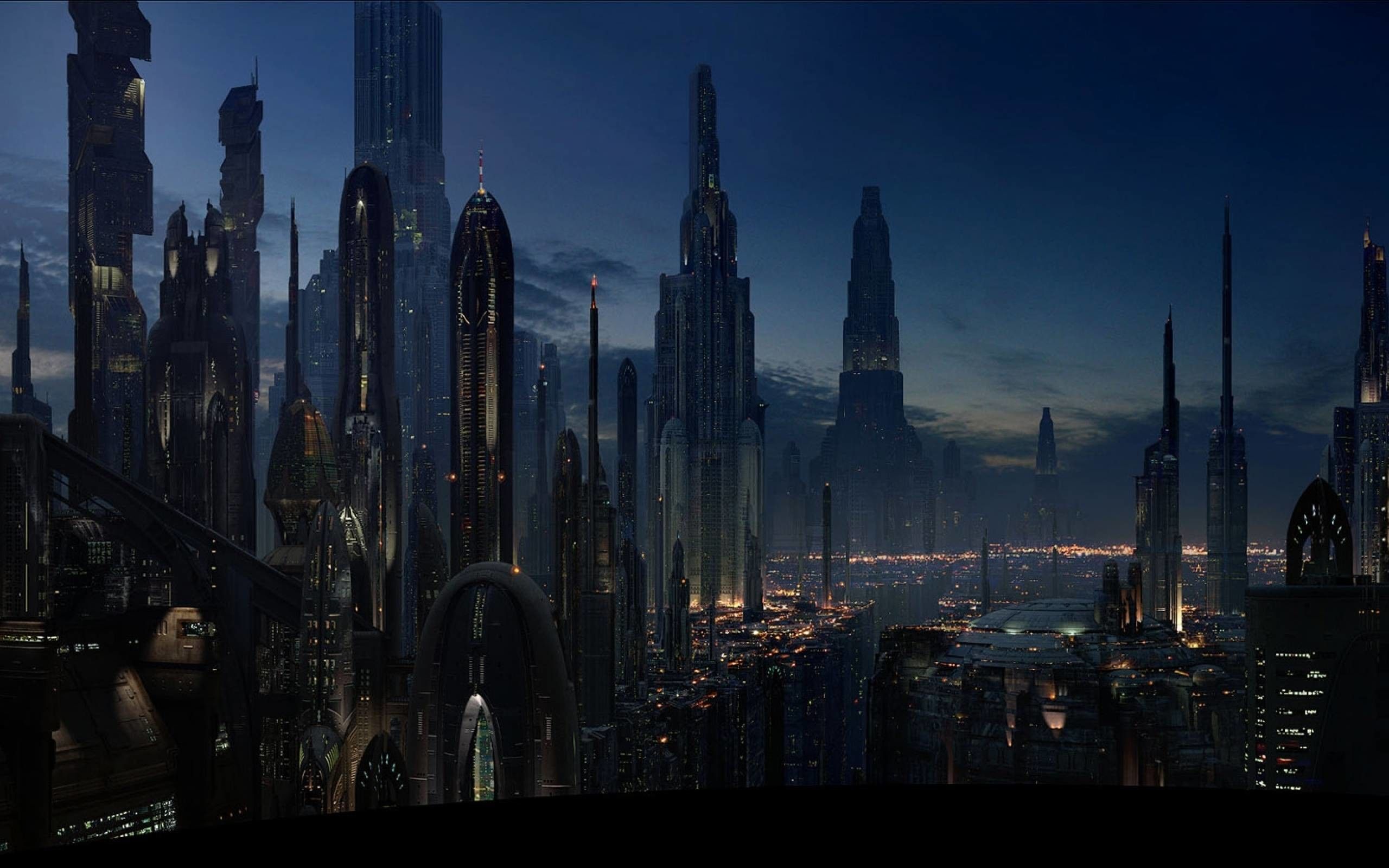 Città fantasy panorama verde, 2400x1350 2K, Desktop