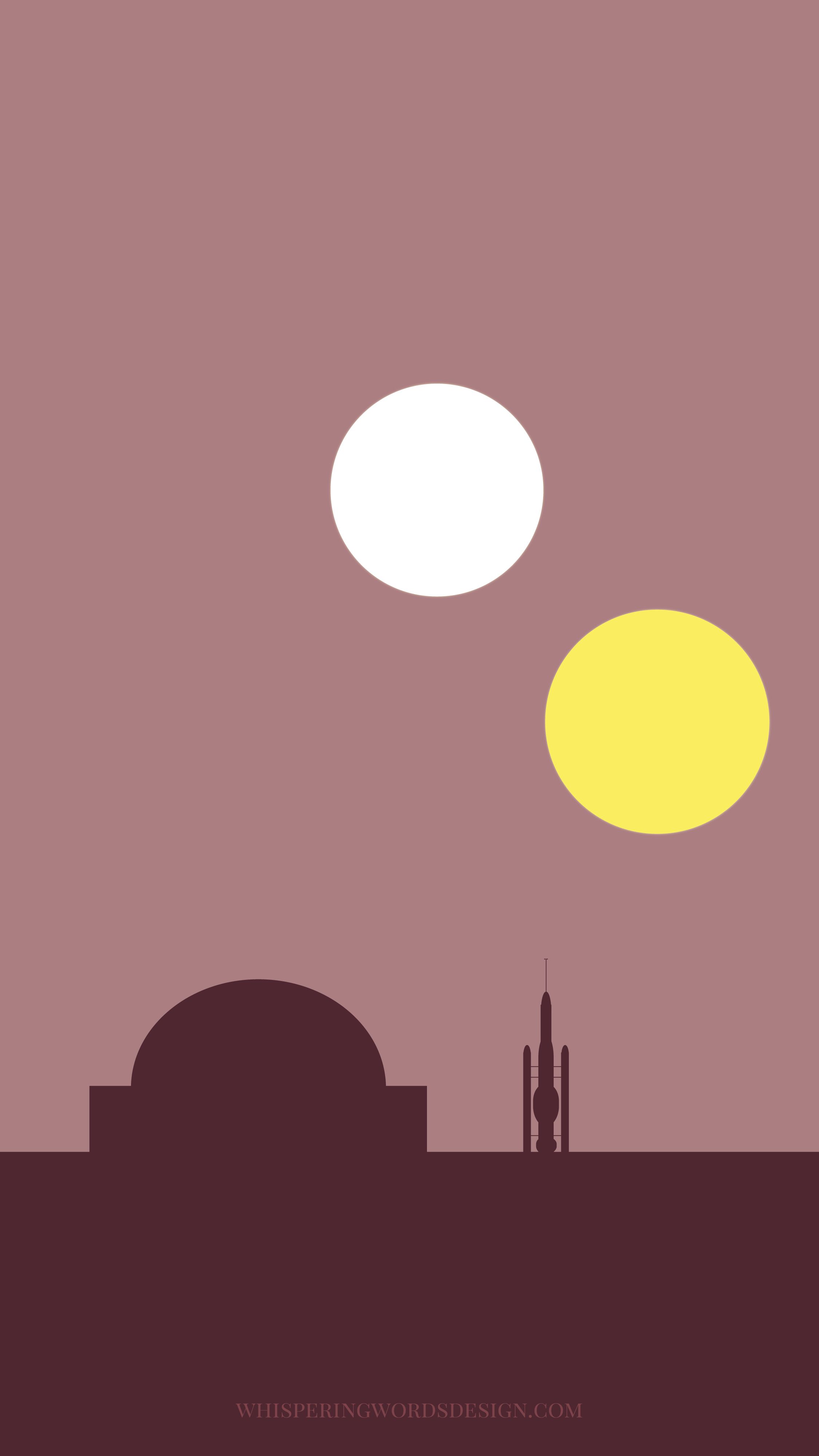 Tatooine due soli deserto, 2250x4000 Verticale, iPhone Pro Max