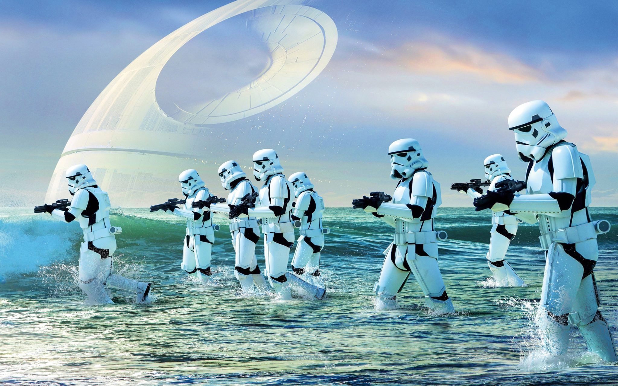 Stormtrooper sulla spiaggia, Death Star, 2048x1280 alta risoluzione, iMac
