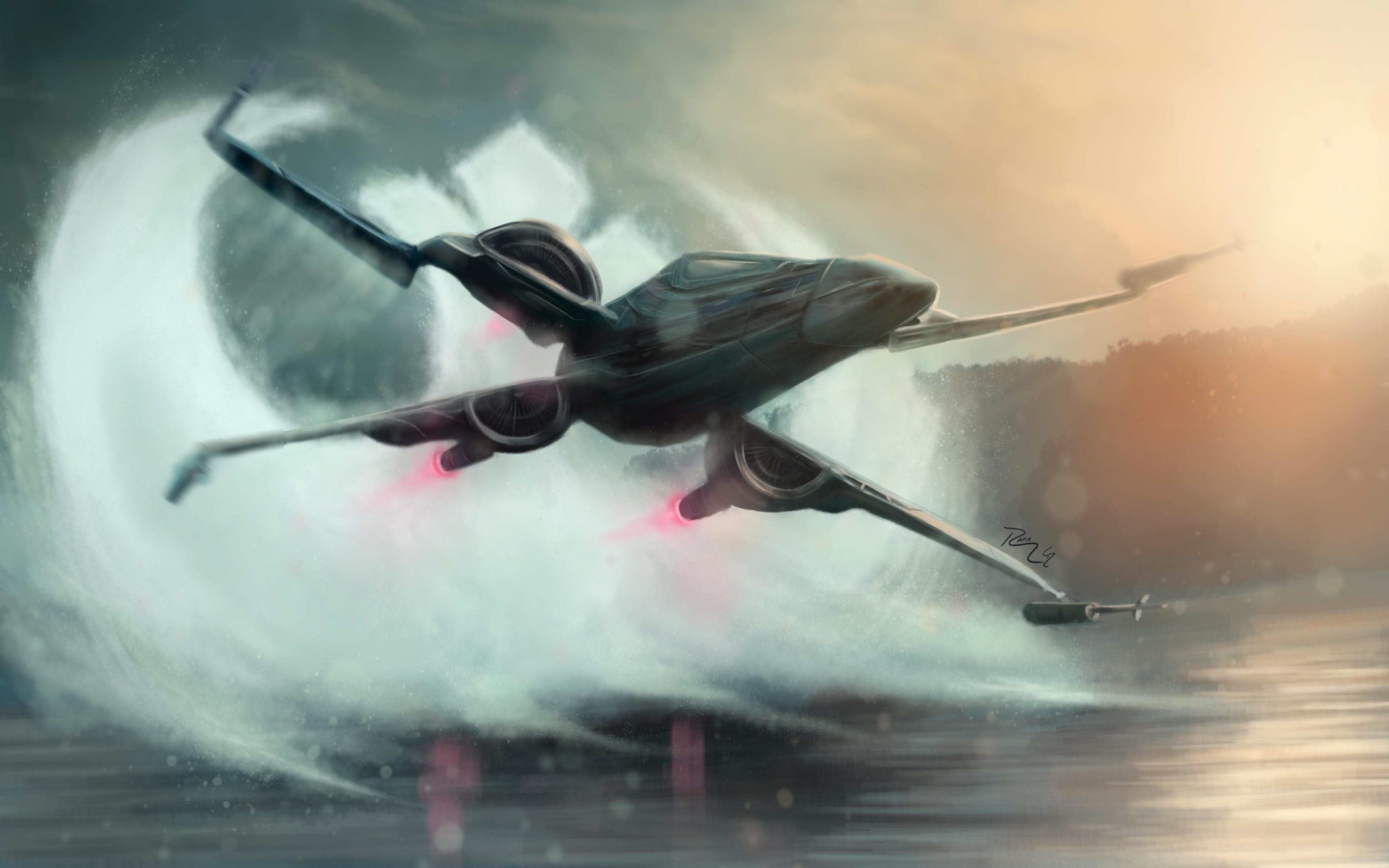 Caccia X-wing sull'acqua, 4000x2500 UHD, PC 4K