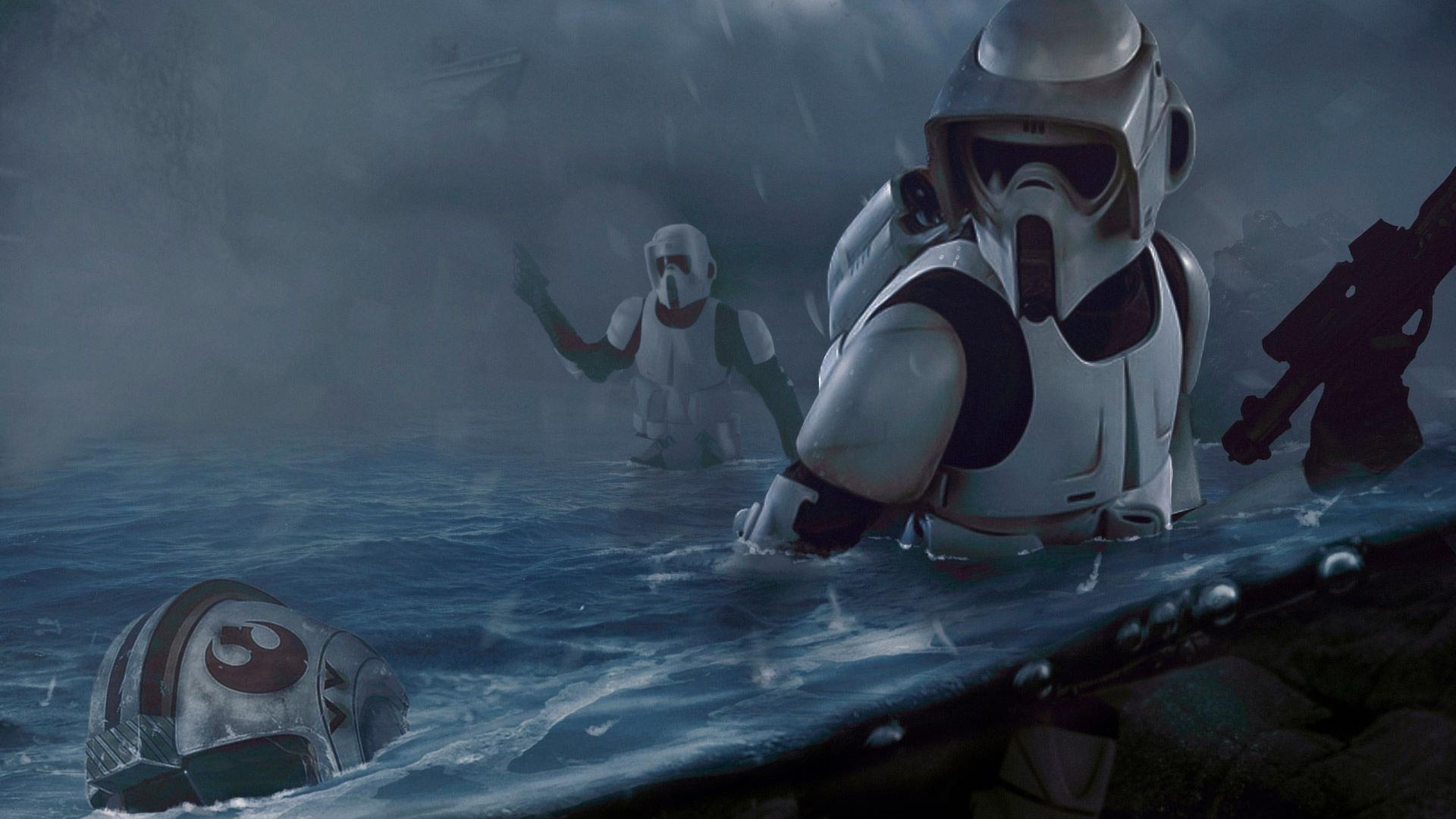 Stormtroopers guadano acqua, 1920x1080 Full HD 1080p, Desktop