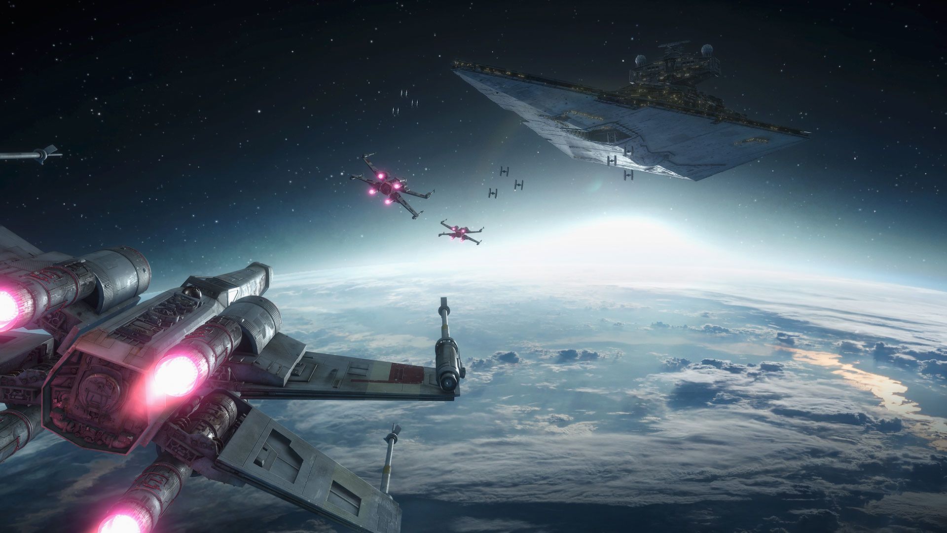 Astronavi Star Wars sopra pianeta, 1920x1080 Full HD 1080p, Desktop