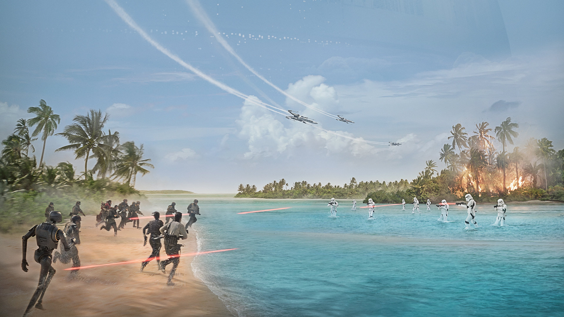 Battaglia sulla spiaggia Rogue One, 1920x1080 Full HD 1080p, Laptop