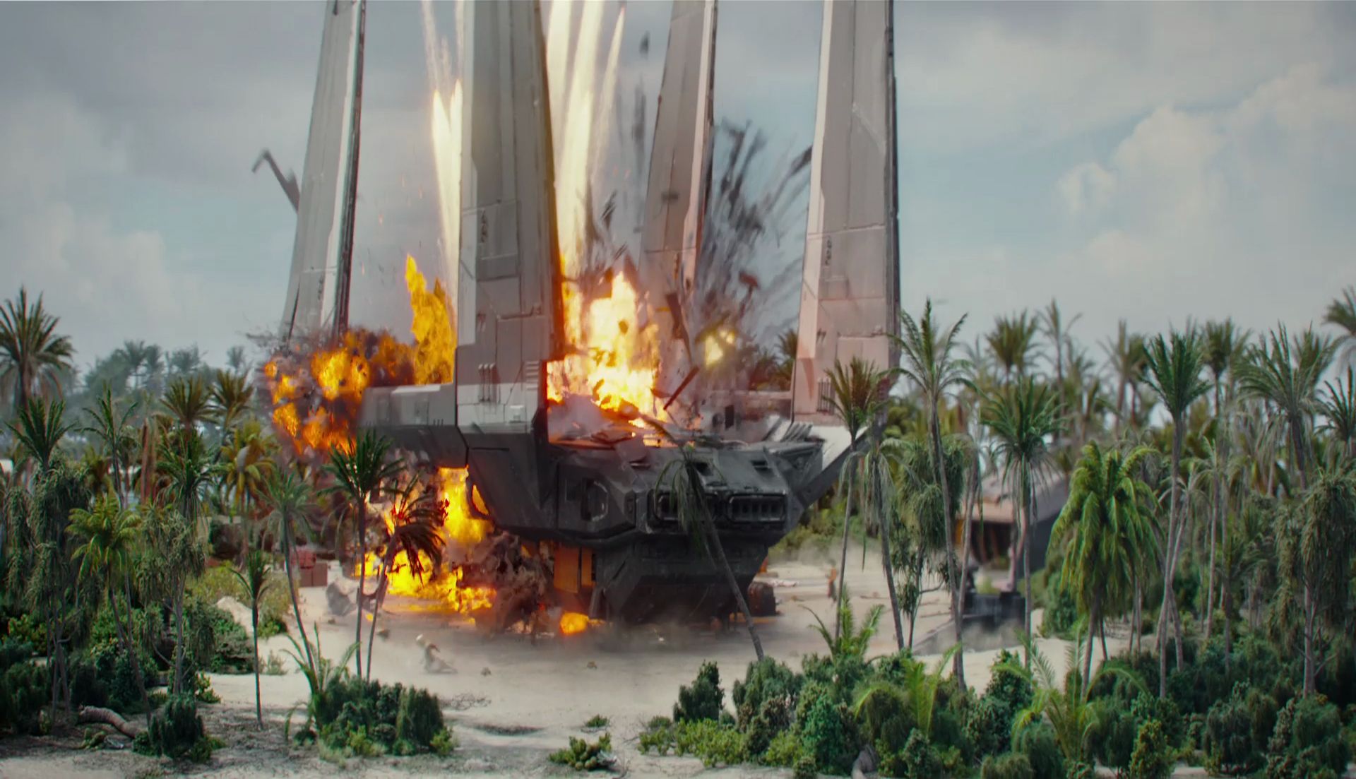 Star Wars Rogue One nave in fiamme, 1920x1103 Full HD 1080p, PC