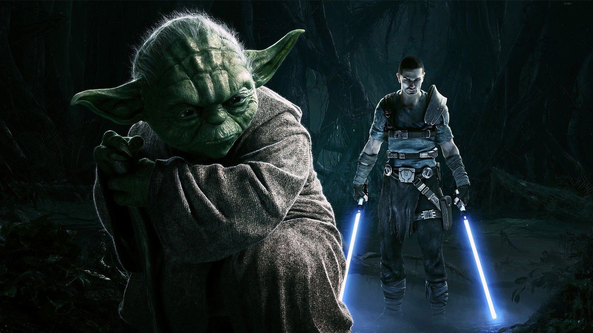 Yoda e Cavaliere Jedi Star Wars, saga fantascientifica, 1920x1080 Full HD, Laptop