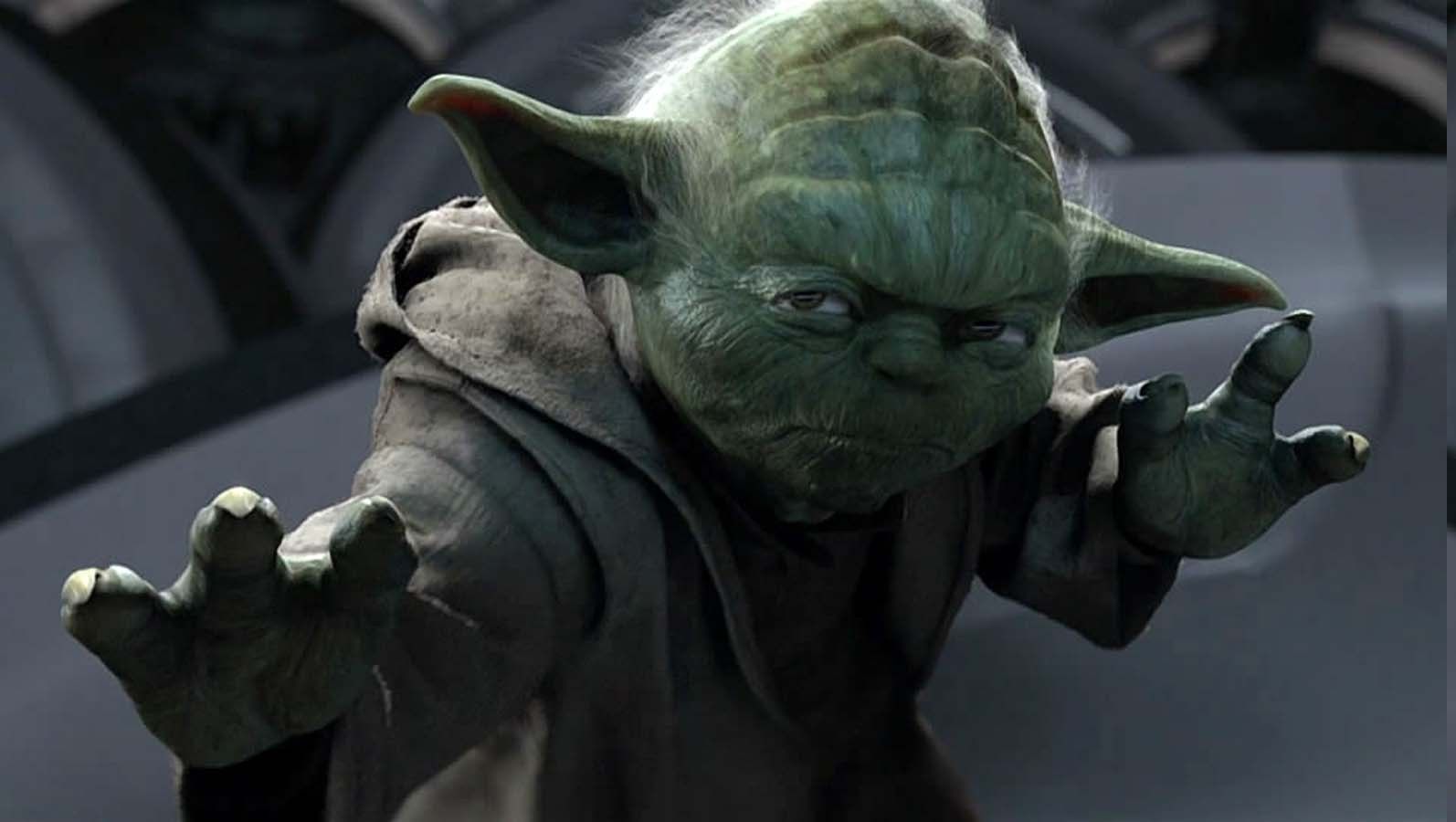 Yoda Star Wars in azione, saga fantascientifica, 1594x900 HD, Desktop