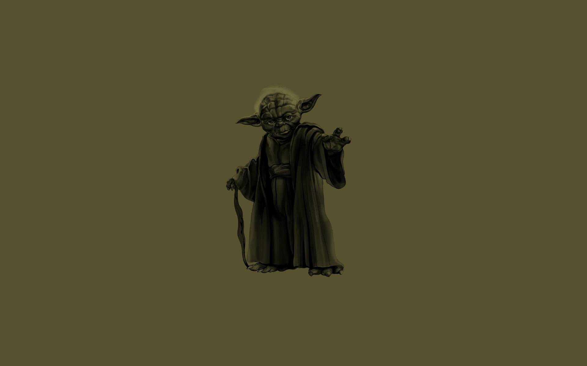 Yoda Star Wars spada laser verde, 3600x1110 21:9, Ultrawide