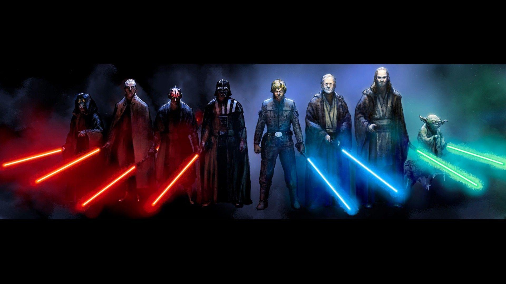 Personaggi Star Wars con spade laser, 1920x1080 Full HD, PC Desktop